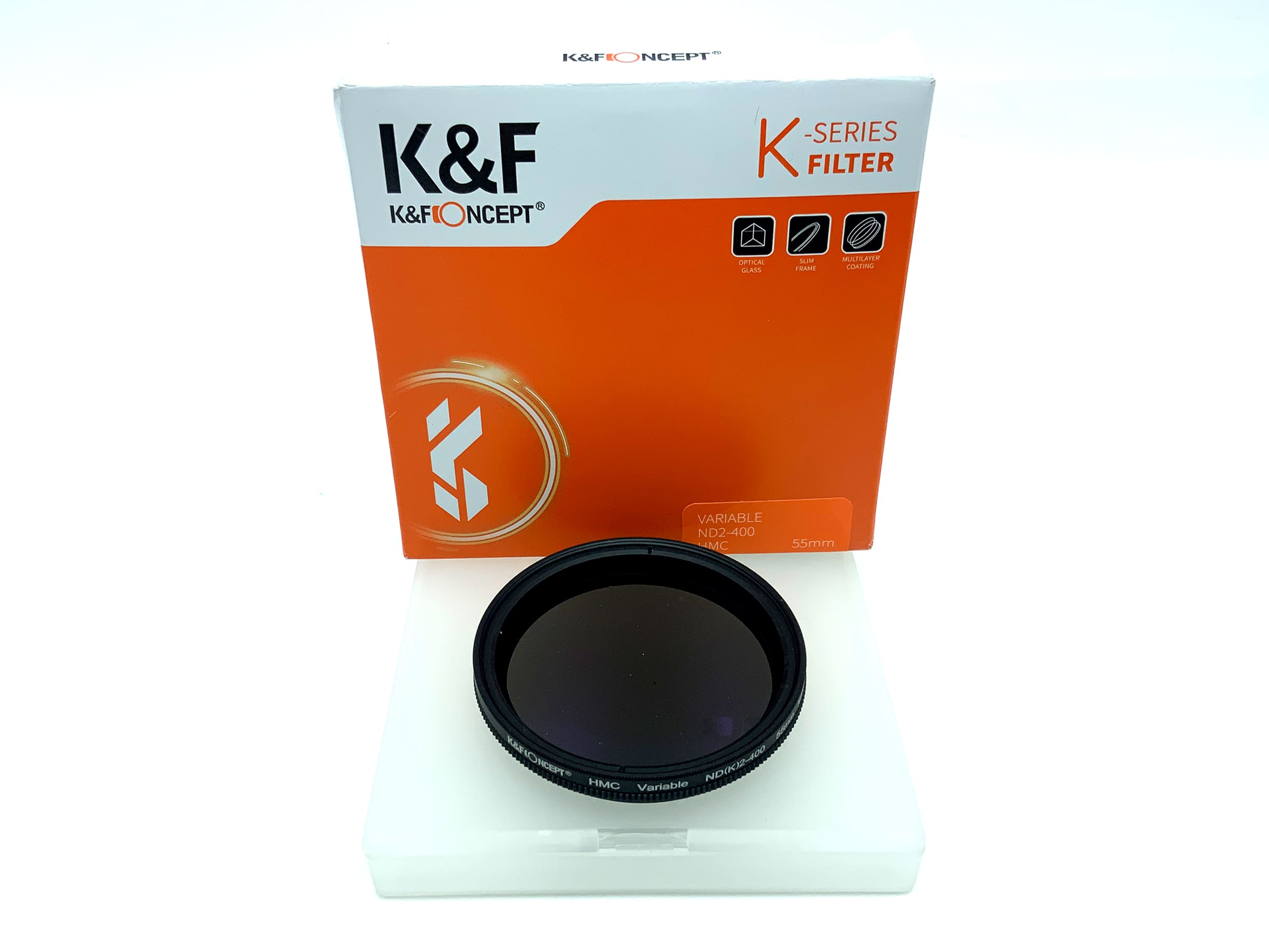 K&F Concept Graufilter Nano-K HMC Variable ND2-400 in OVP 55mm Kreisförmig