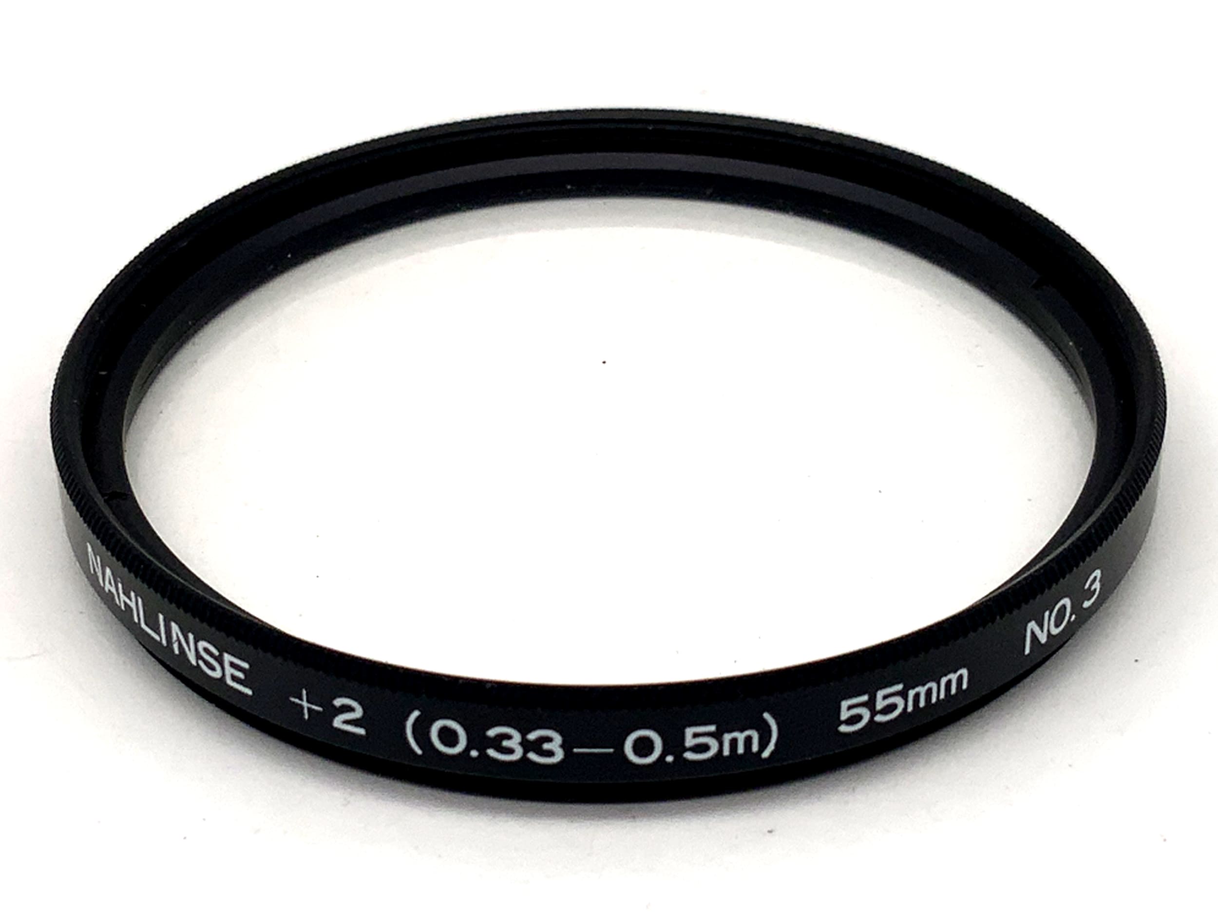 Objectif macro +2 (0,33-0,5 m) Filtre n° 3 Filetage circulaire de 55 mm