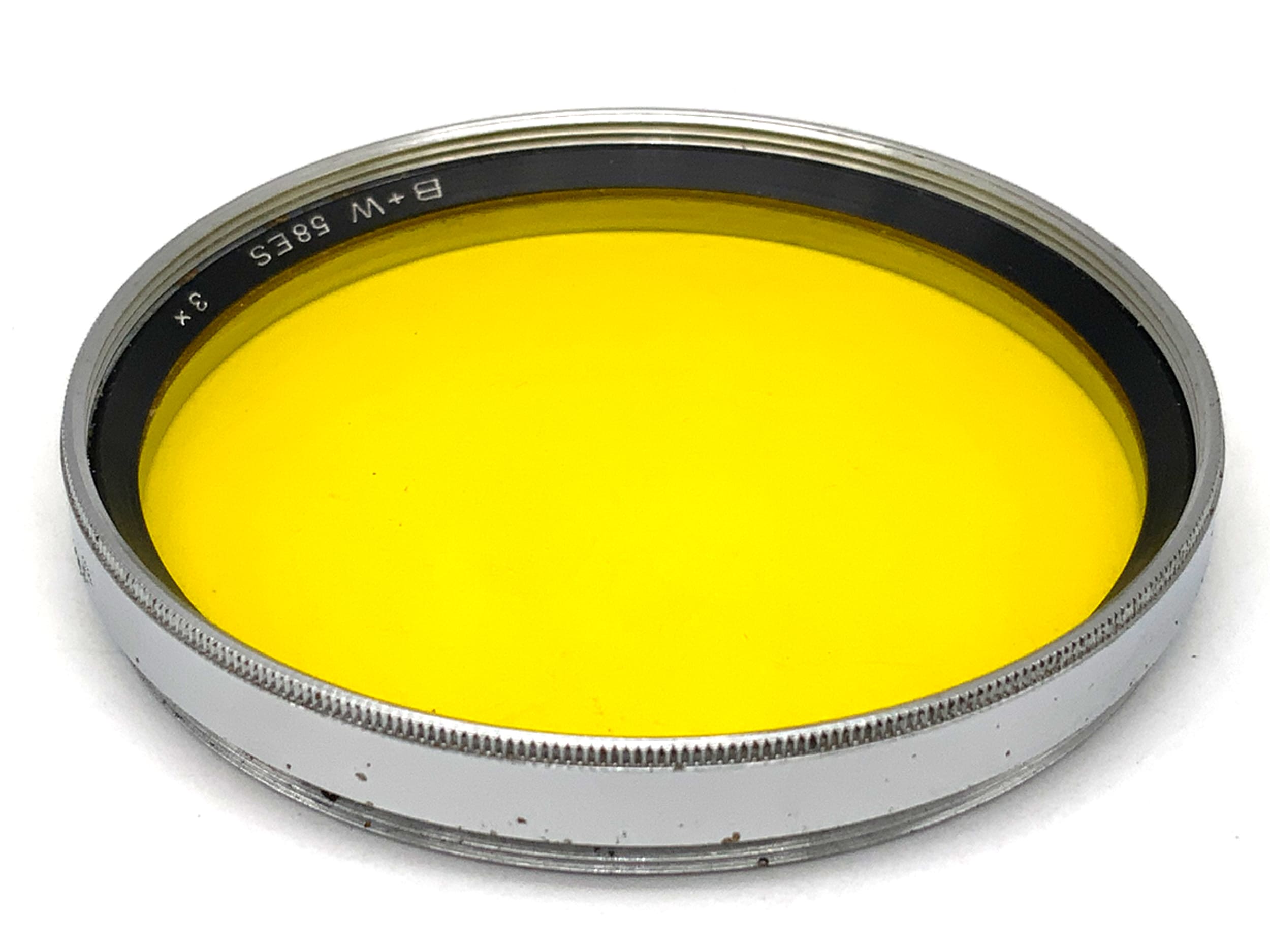 Filtre de couleur B+W jaune/jaune 58ES 3x, filtre chromé, filetage circulaire de 58 mm