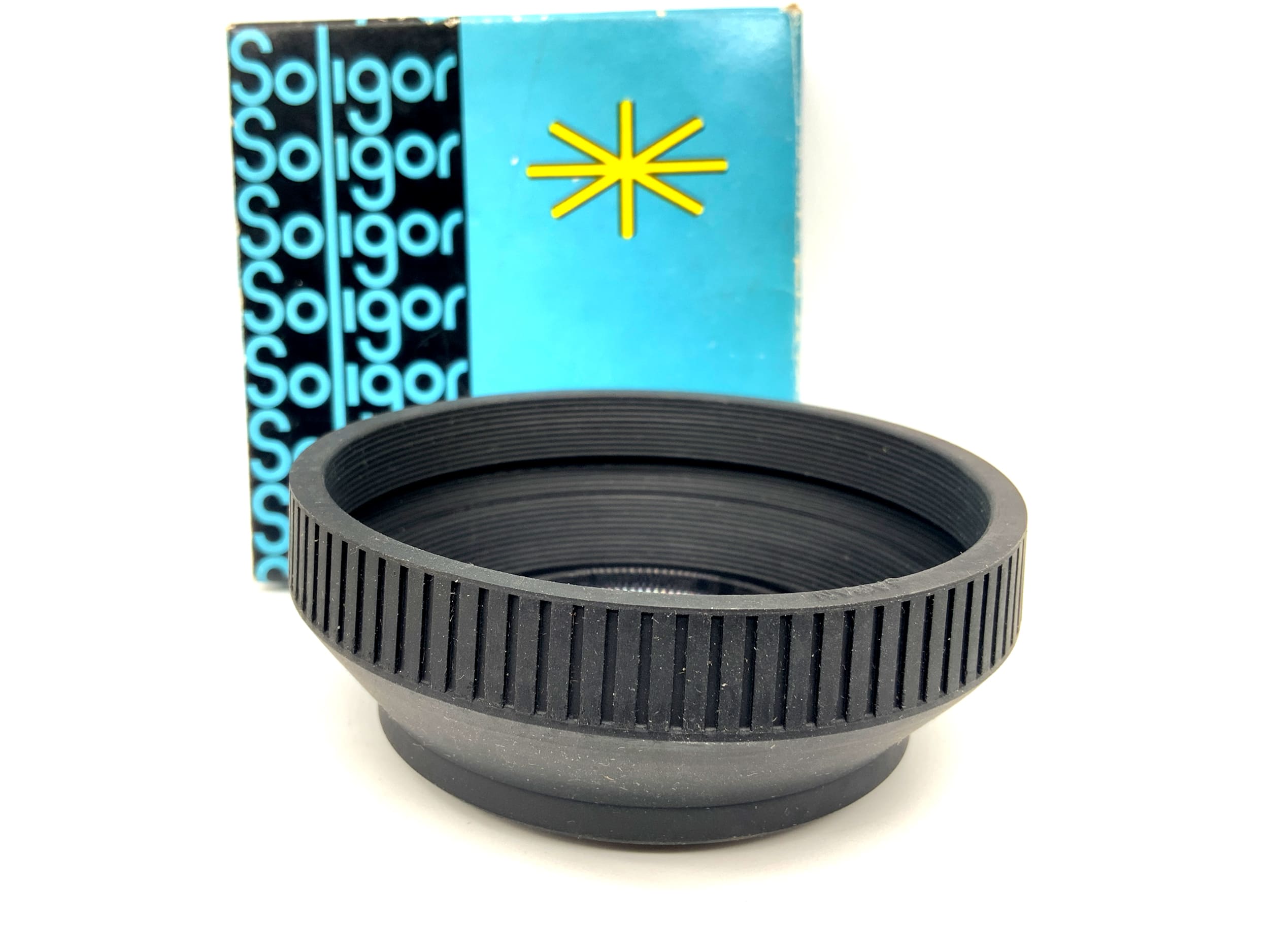 Soligor 58mm Gegenlichtblende 24-665 Gummi Rubber Hood in OVP Sonnenblende