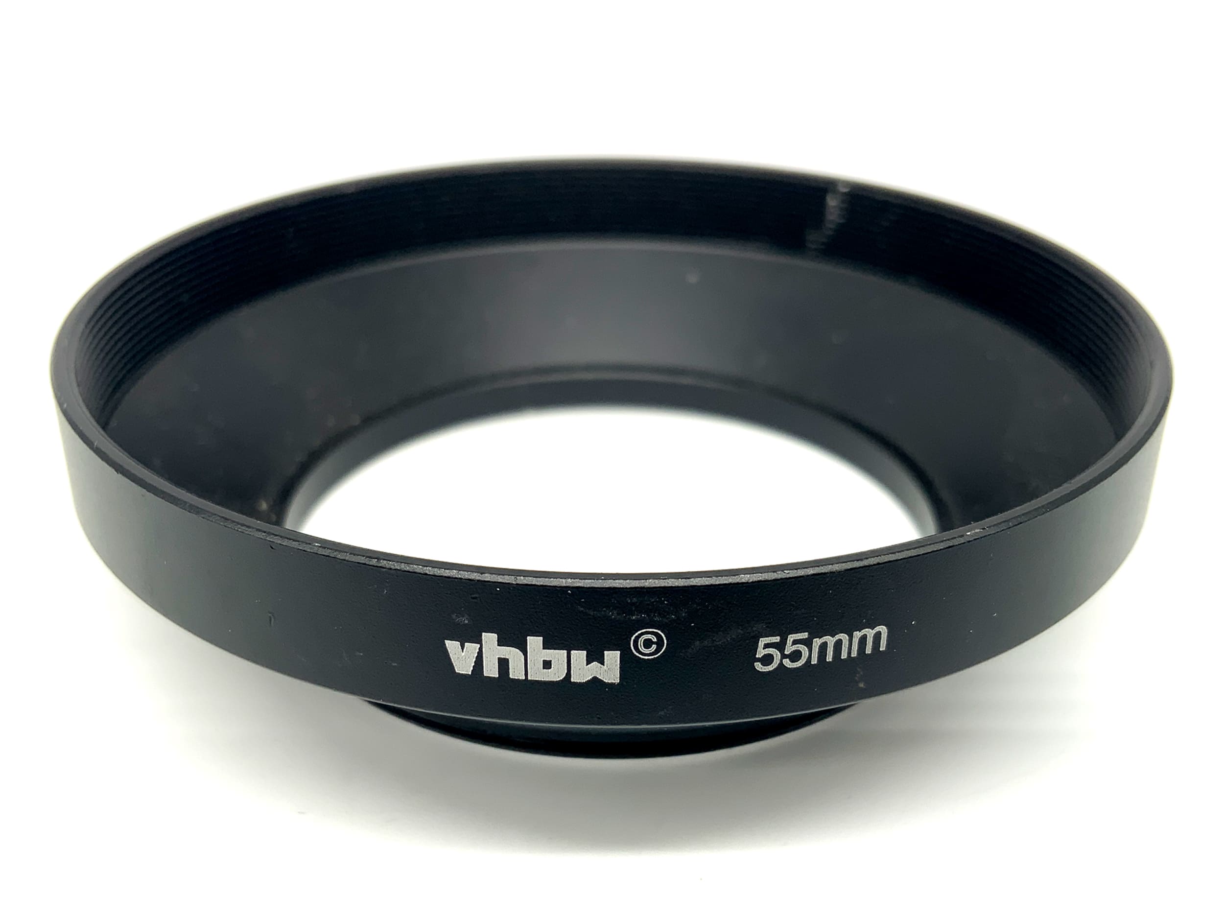 vhbw 55mm Gegenlichtblende metall Schraubblende schwarz lenshood Sonnenblende