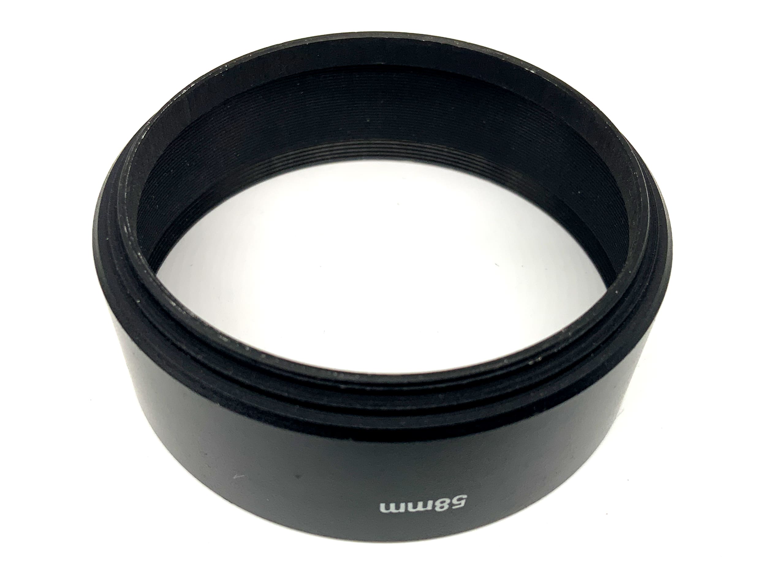 58mm Gegenlichtblende Metall Alu schwarz lenshood Sonnenblende