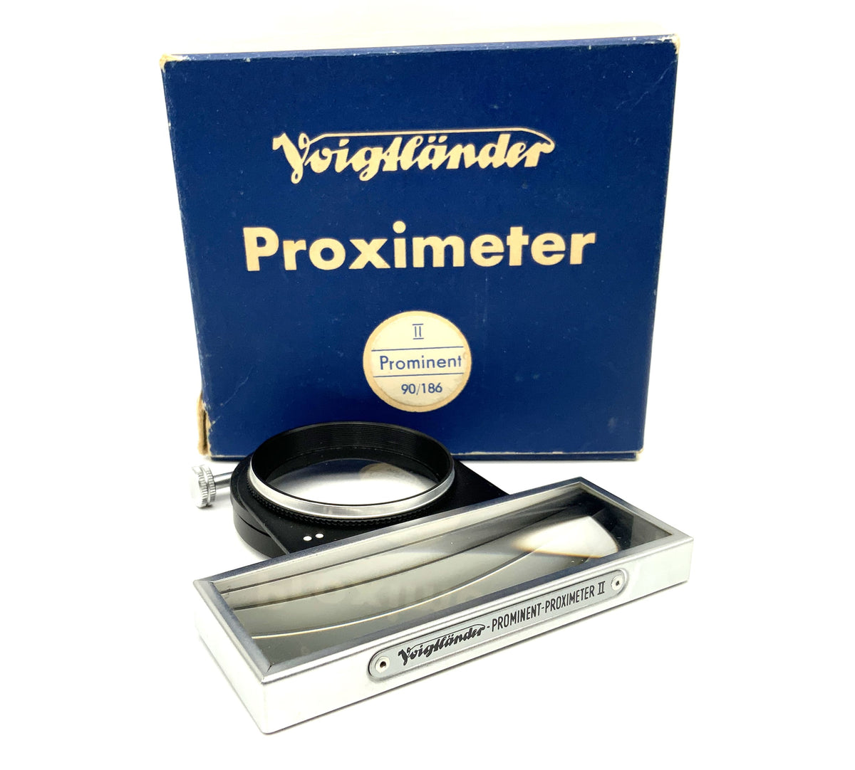 Objectif gros plan Voigtländer Prominent-Proximeter II 90/186 dans son emballage d'origine, filtre, filetage de filtre