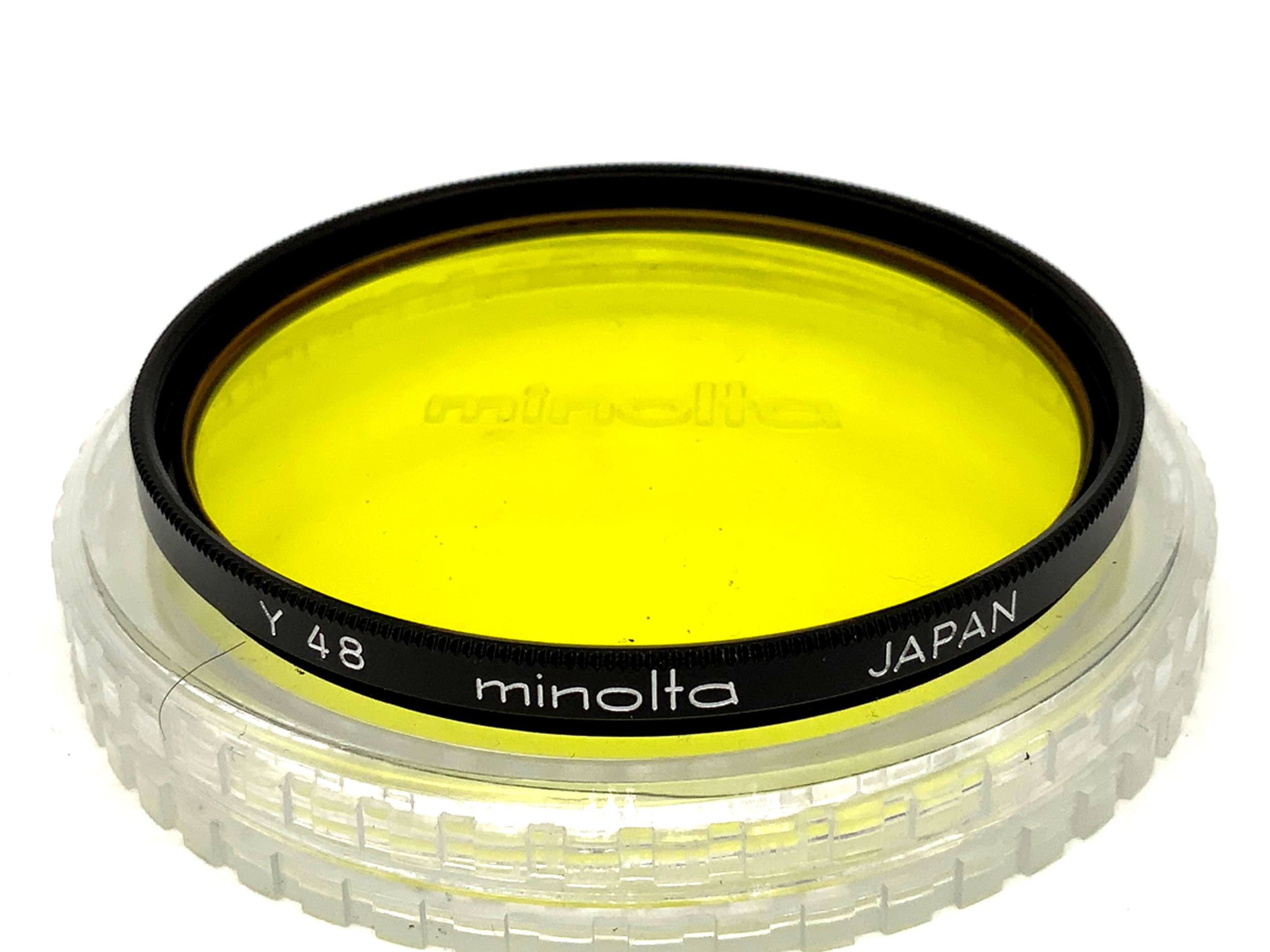 Minolta yellow color filter Y 48 in case, 55mm filter thread
