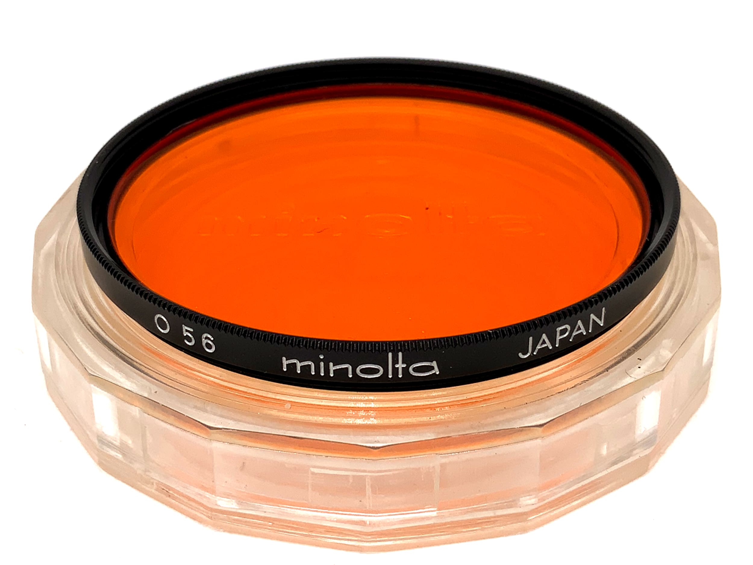 Minolta orange color filter O 56 in case, 55mm circular filter thread