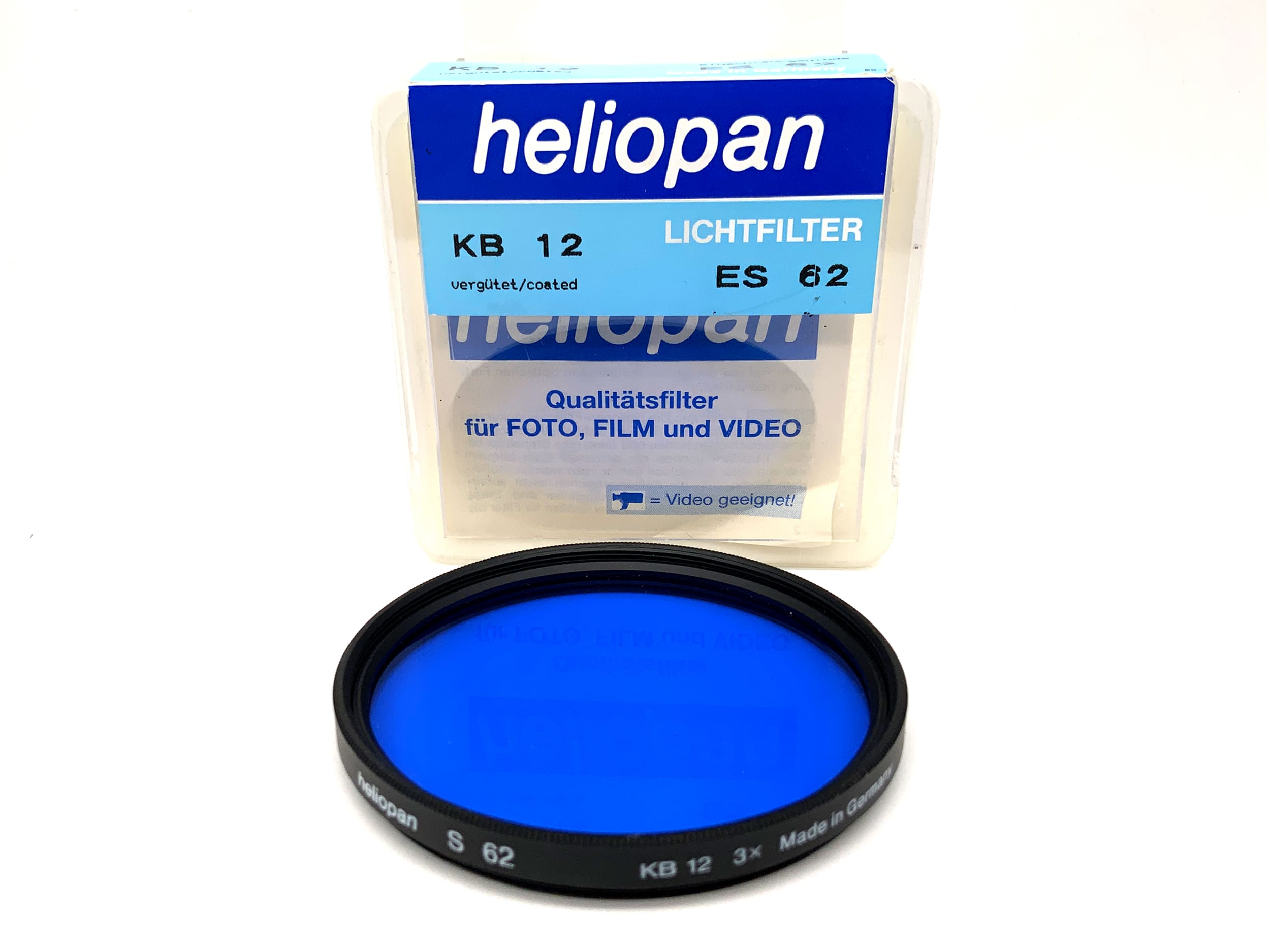 Heliopan Farbfilter S62 blau/blue KB 12 3x in OVP Filter 62mm Kreisförmig