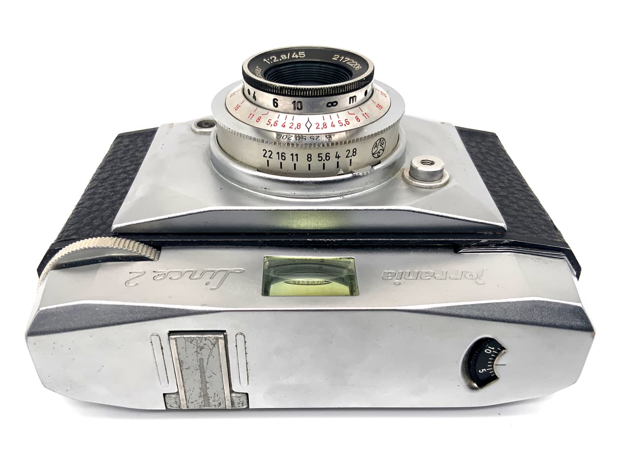 Ferrania Lince 2 Sucherkamera mit Steinheil Cassar 45mm 1:2.8 Analogkamera