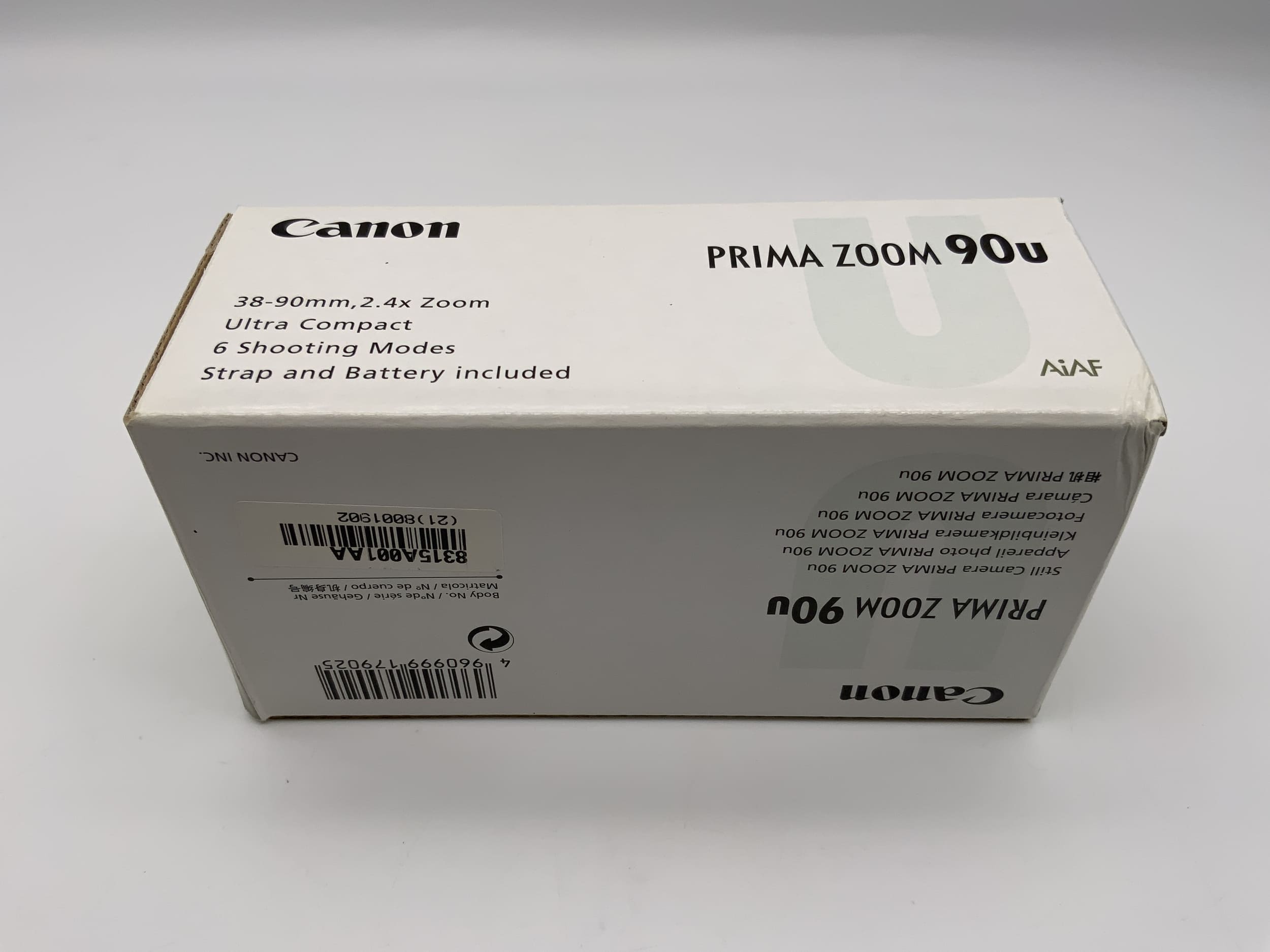 Canon Prima Zoom 90u Compact Camera Point&amp;Shoot Camera 35mm Original Packaging without Battery