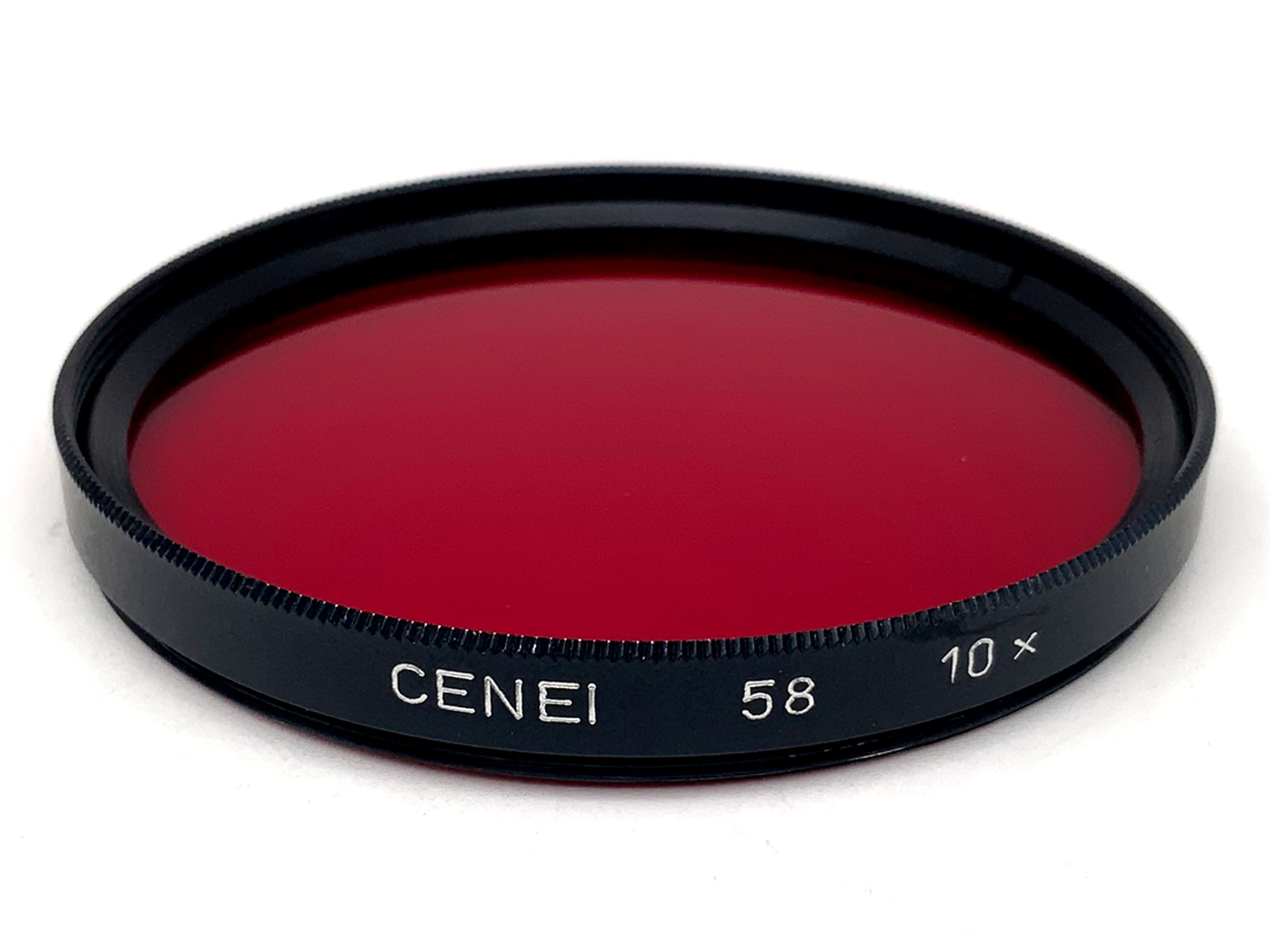 Cenei red color filters, 10x, 58mm circular filter thread
