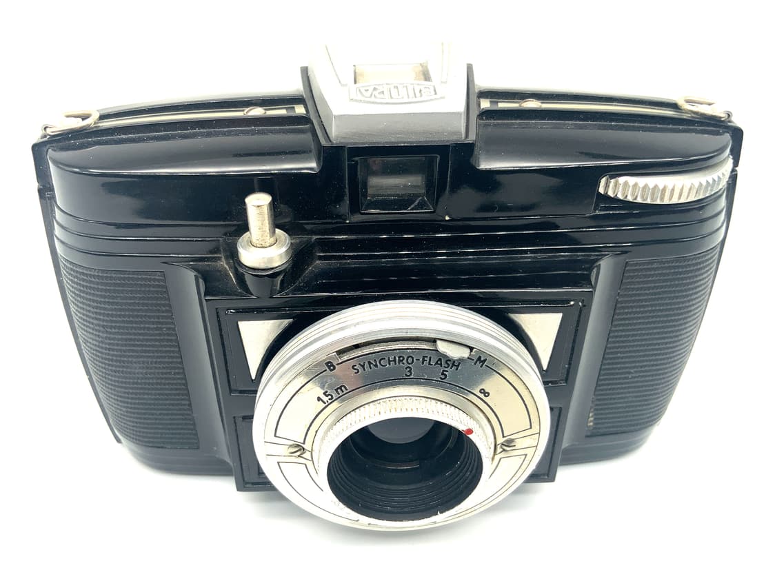 Ferrania Bilora Sucherkamera mit Bella Synchro Flash Kompaktkamera Analogkamera