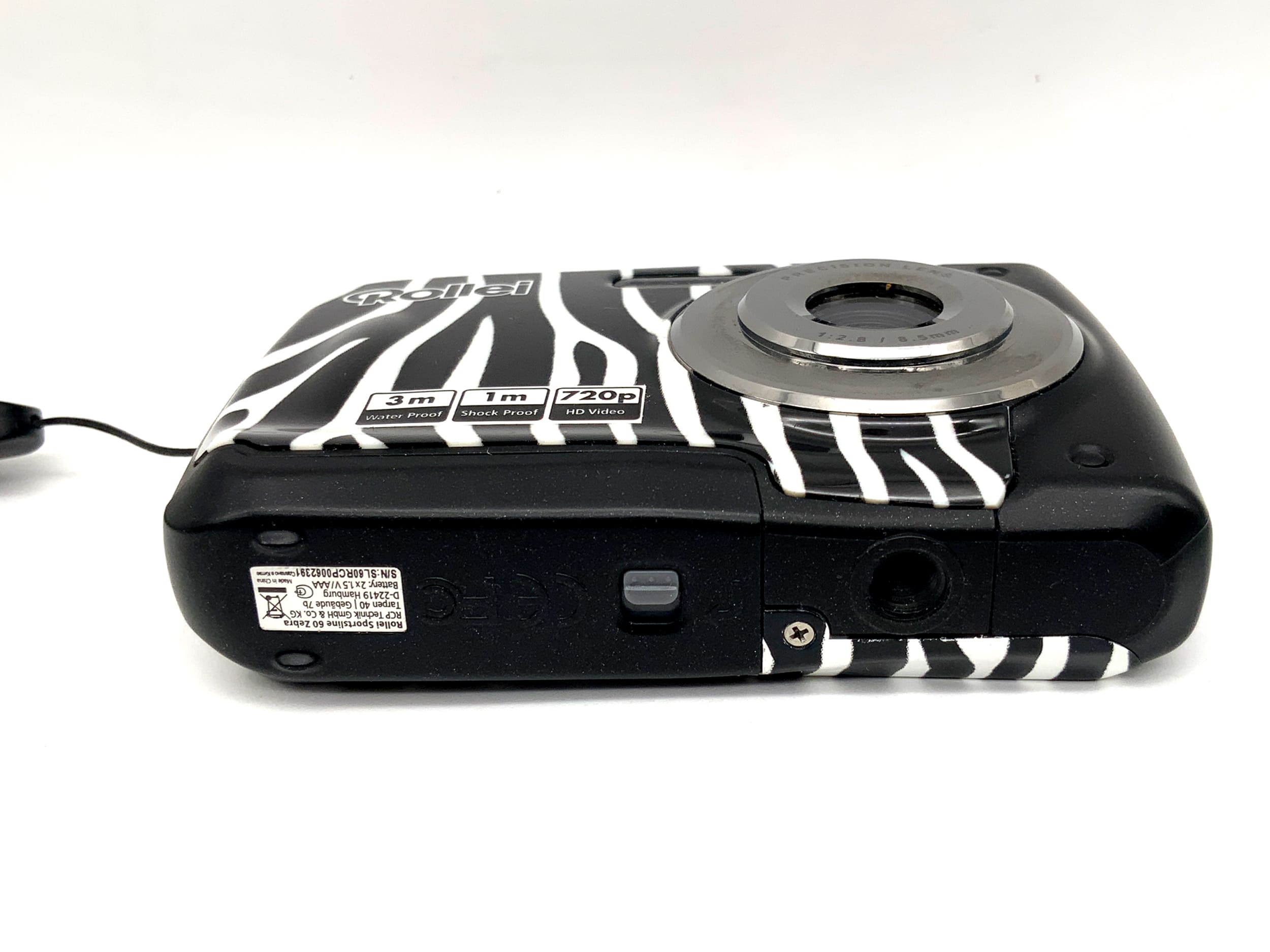 Appareil photo numérique compact Rollei Sportsline 60 Zebra avec objectif 1:2,8 f/8,5 mm