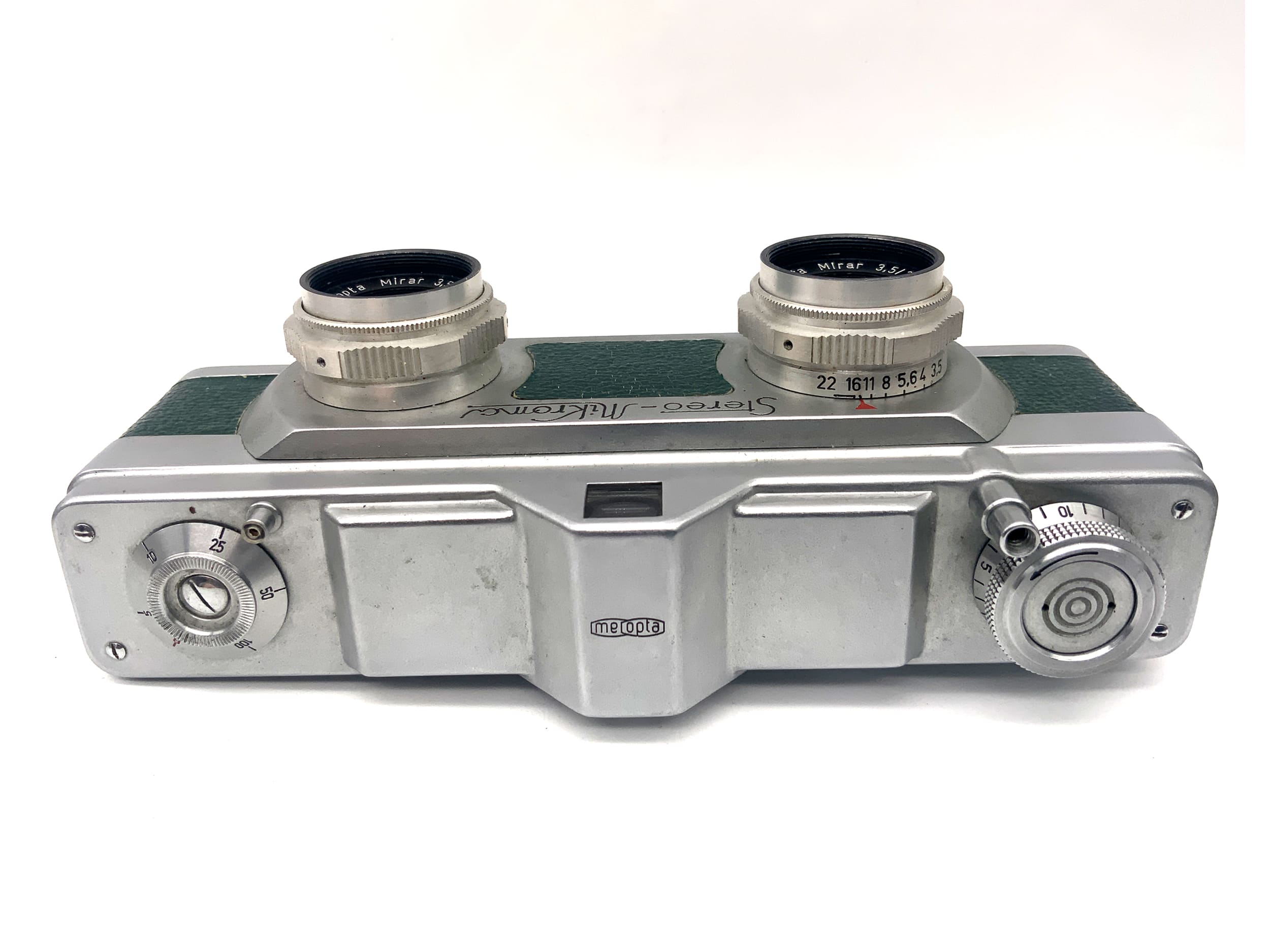Caméra miniature stéréo Meopta Mikroma avec caméra miniature Mirar 25 mm 1:3,5