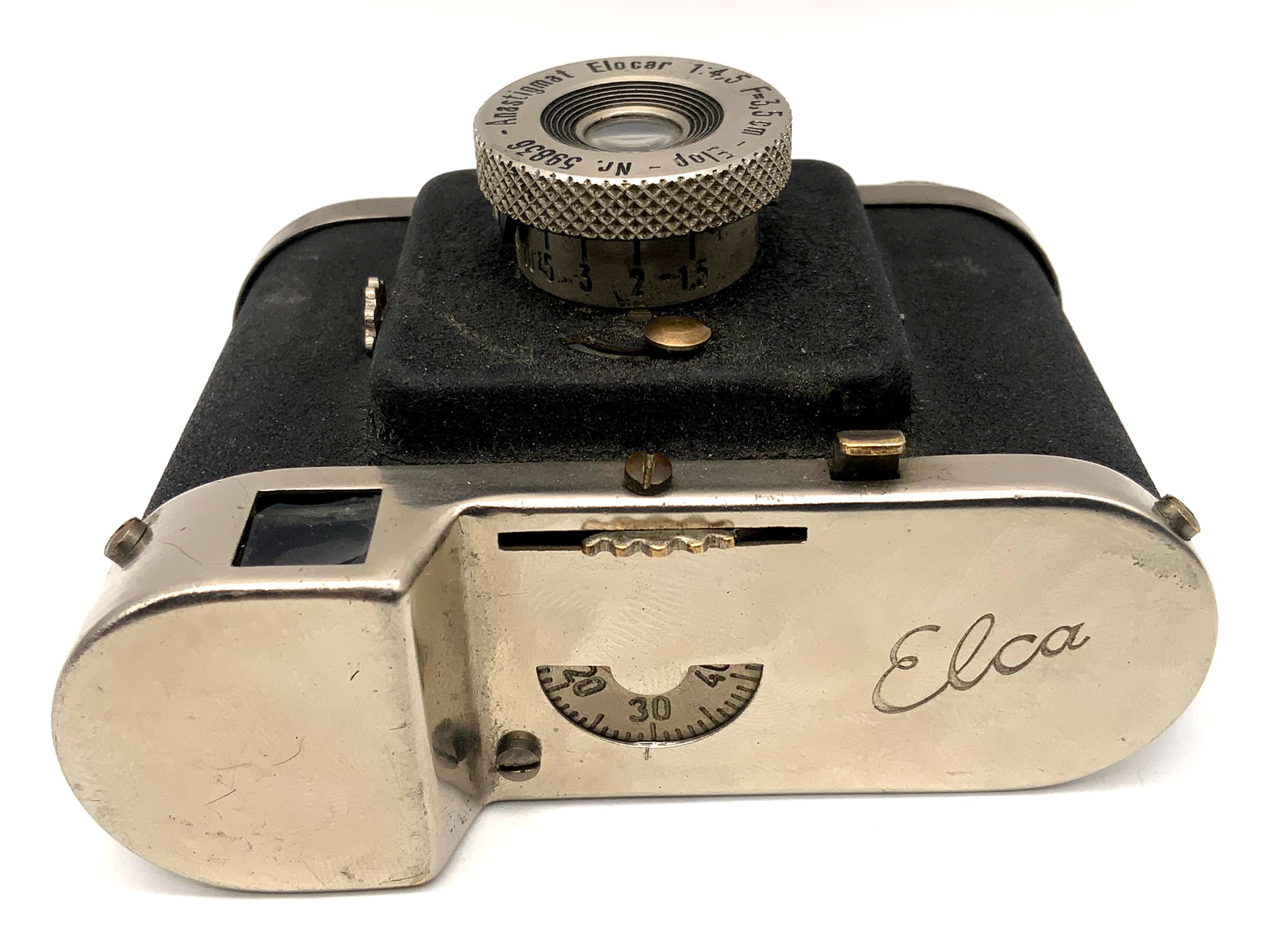 Appareil photo à viseur Elop Elca avec objectif Elcor 3,5 cm 1:4,5, appareil photo compact analogique