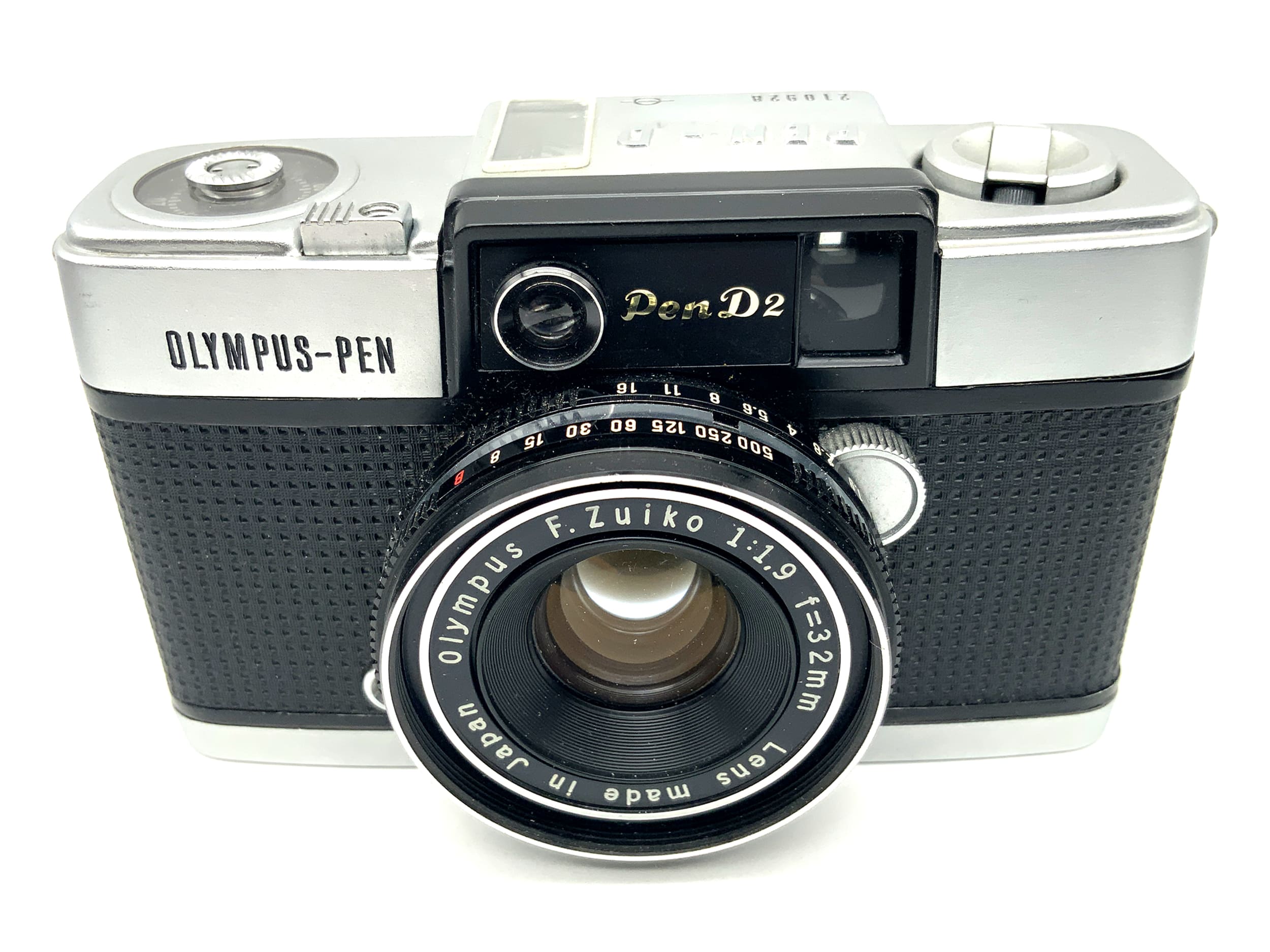 Appareil photo Olympus PEN D2 à visée directe avec objectif F.Zuiko 32 mm f/1.9, appareil photo compact argentique