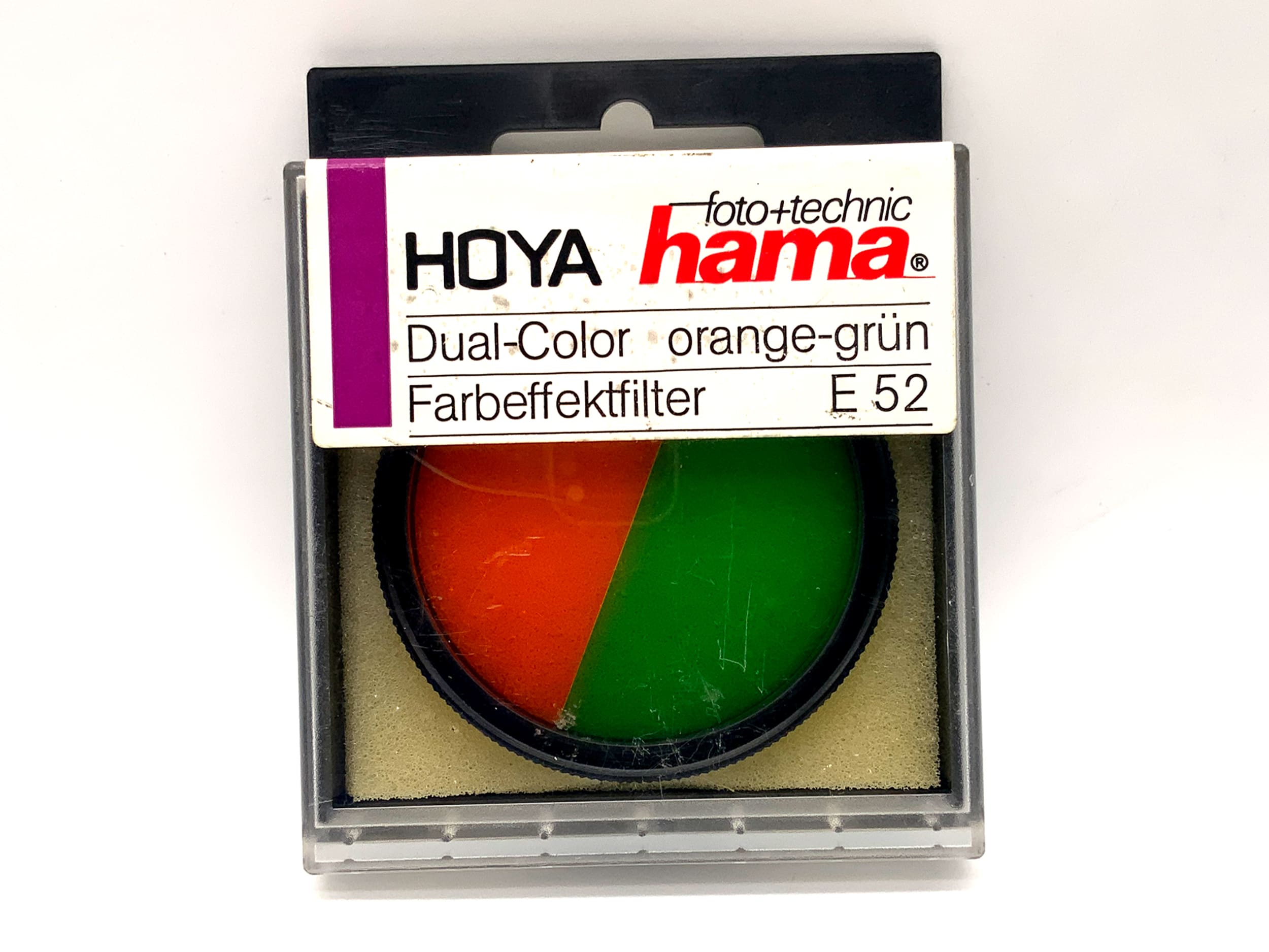 Hoya color effect filter dual-color O/G 842/520 orange-green in a case filter 52mm