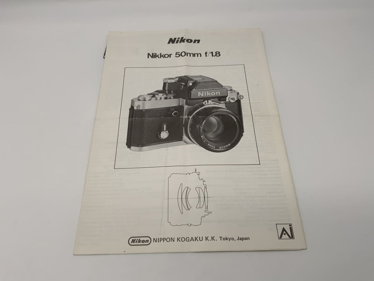 Manuel d'utilisation de l'objectif Nikon Nikkor 50mm f/1.8 Ai (allemand)