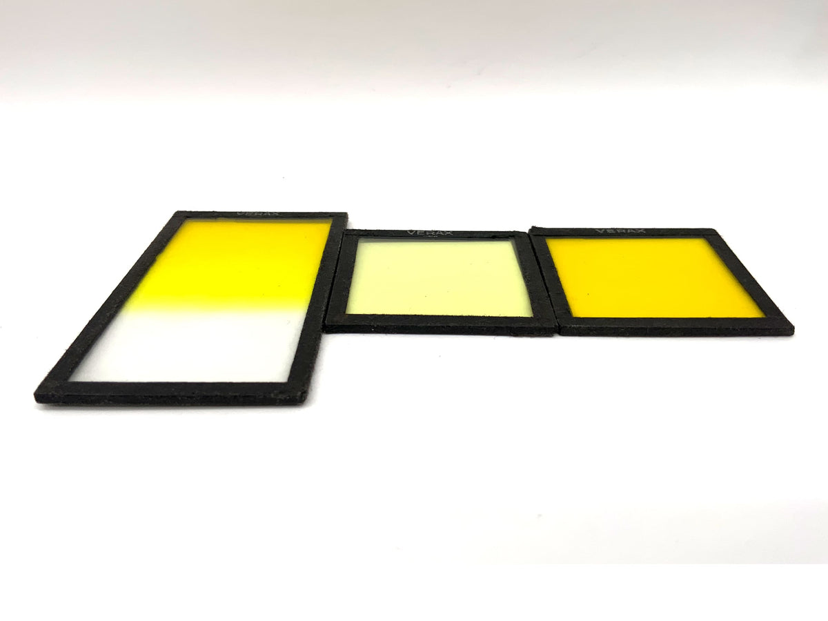 Filtre de couleur Verax, filtre jaune, filetage rectangulaire 40x40 mm/40x70 mm