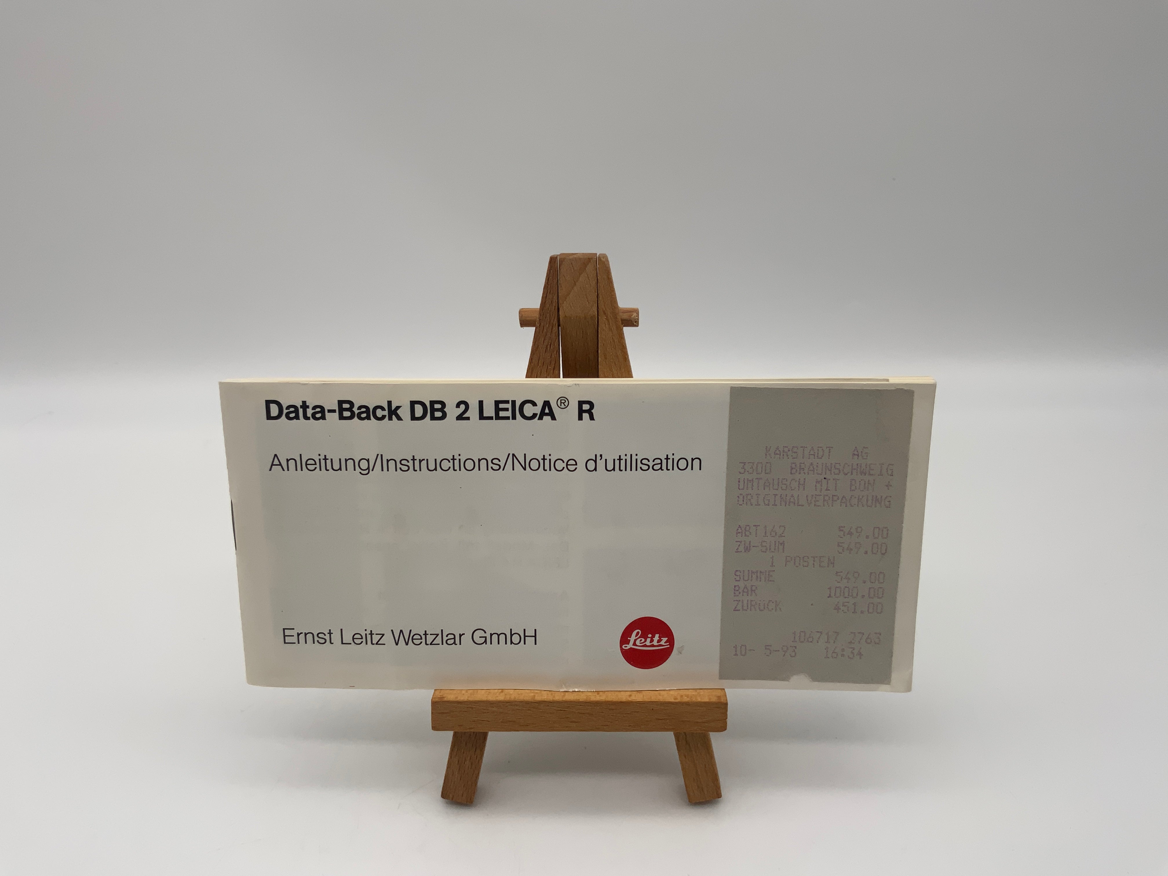 Leica Data Back DB 2 Leitz User Manual German