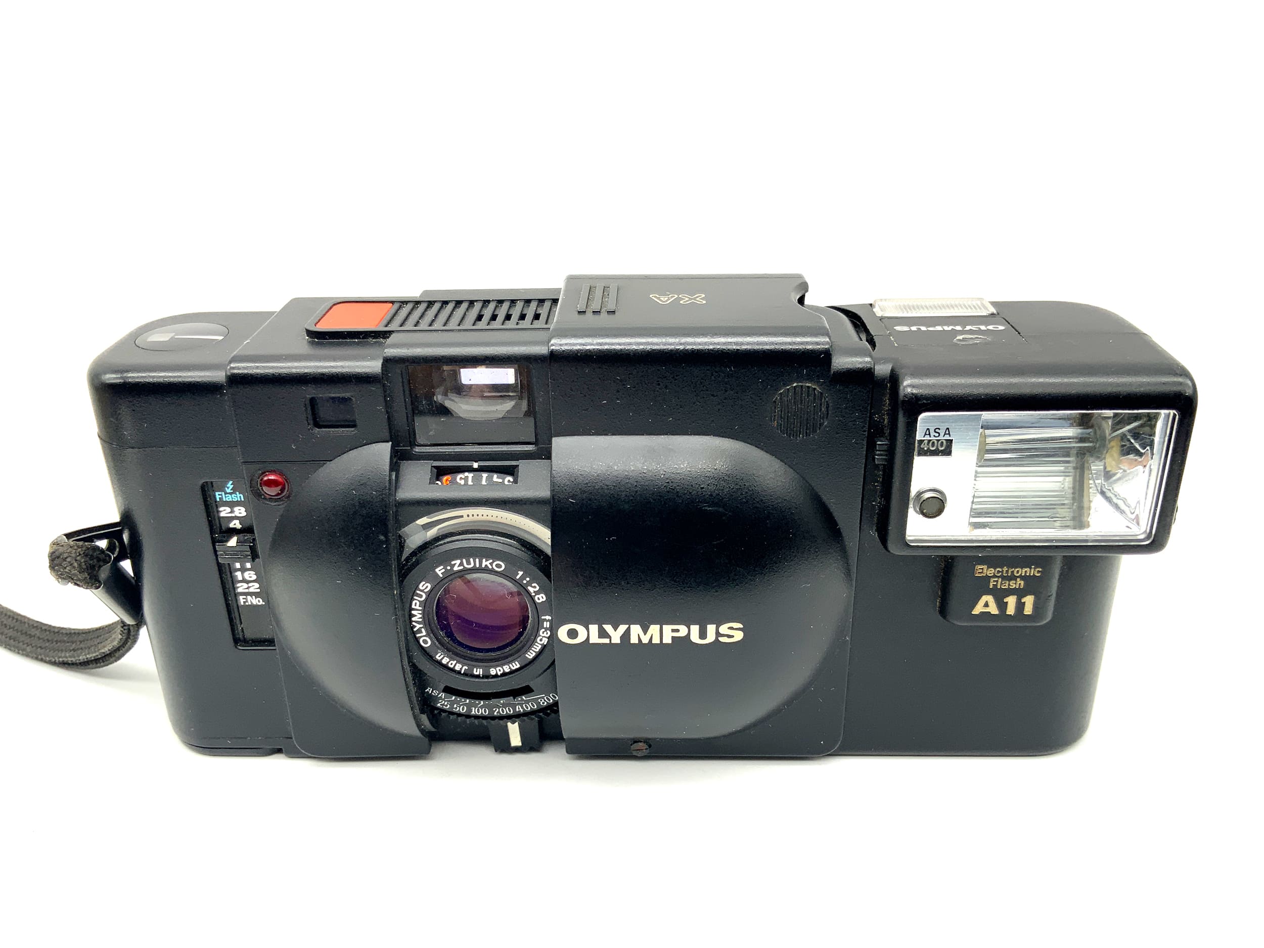 Olympus XA with flash A11 Point&amp;Shoot with F.Zuiko 35mm 1:2.8 in original packaging analog camera