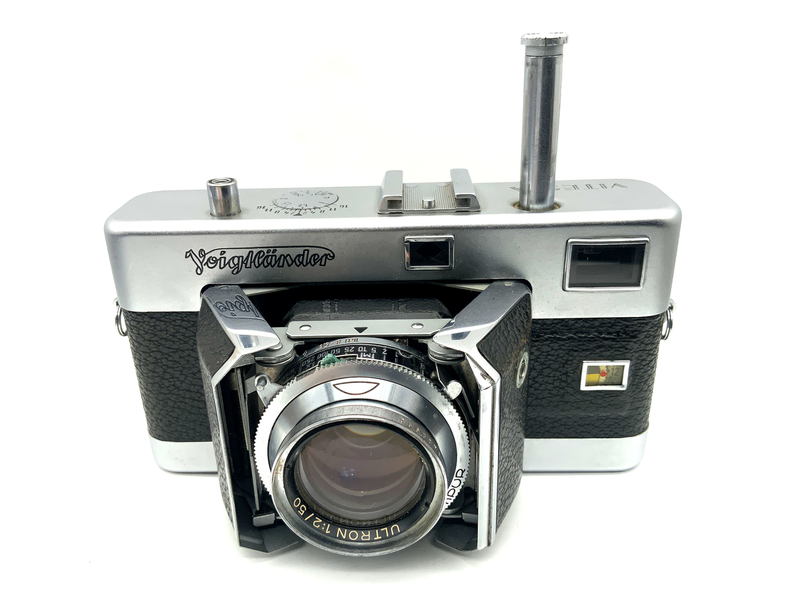 Appareil photo télémétrique Voigtländer Vitessa avec objectif Ultron 1:2/50 mm Synchro-Compur dans son emballage d'origine