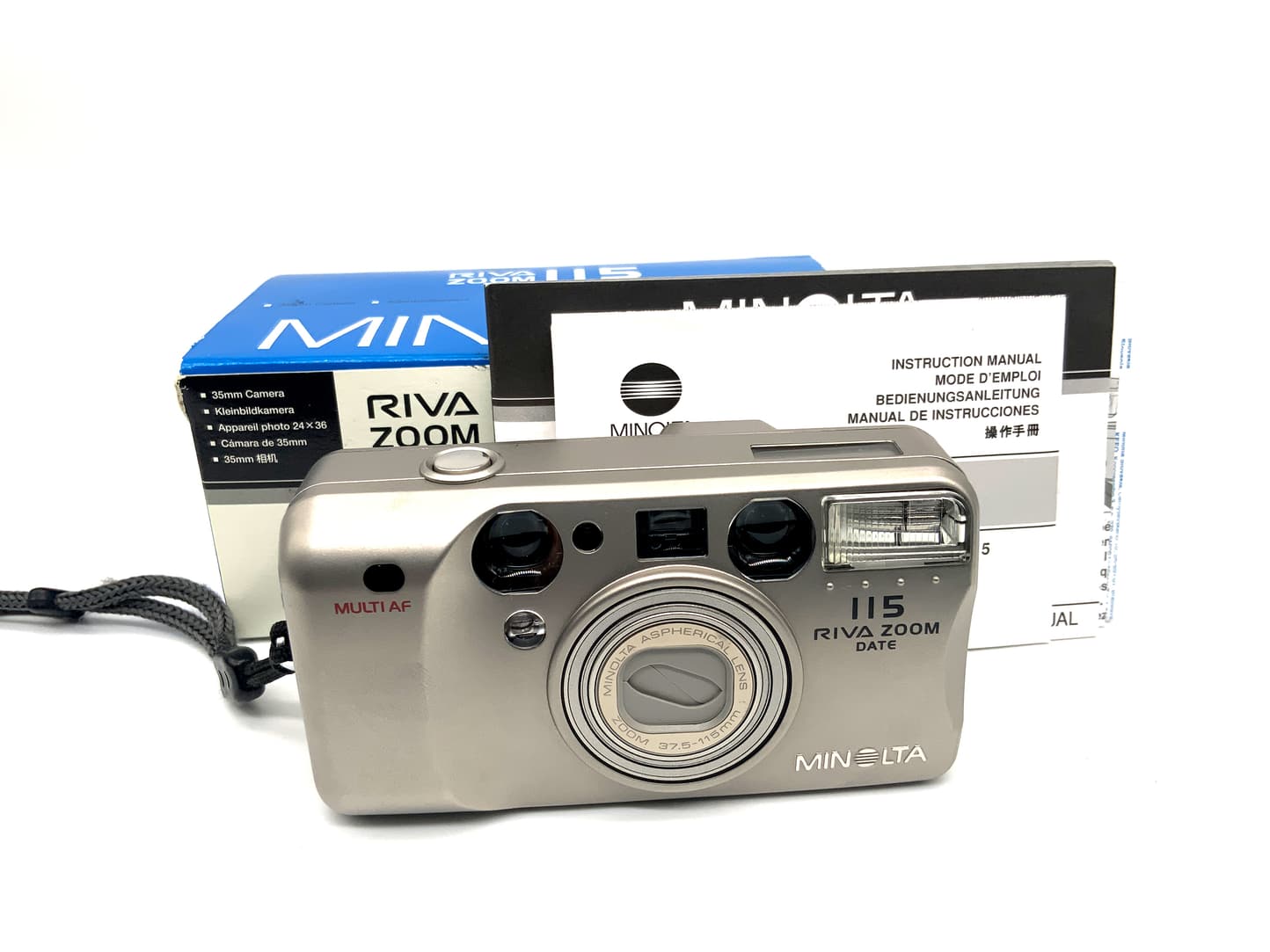 Minolta Riva Zoom 115 Point&Shoot mit 37.5-115mm Zoom in OVP Analogkamera