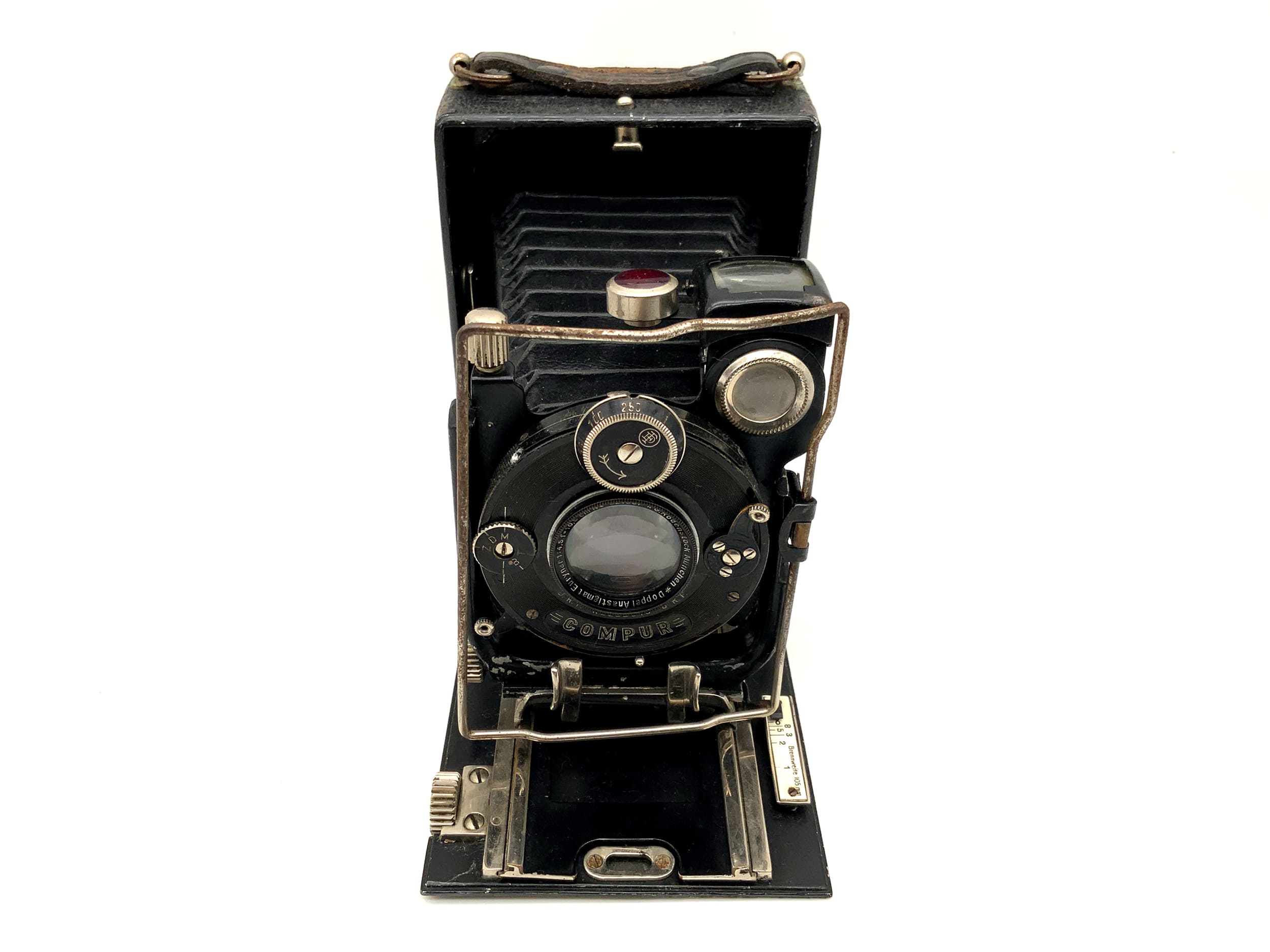 Appareil photo à plaques avec objectif double anastigmat Eurynar 1:4,5 10,5 cm de G. Roenstock Munich