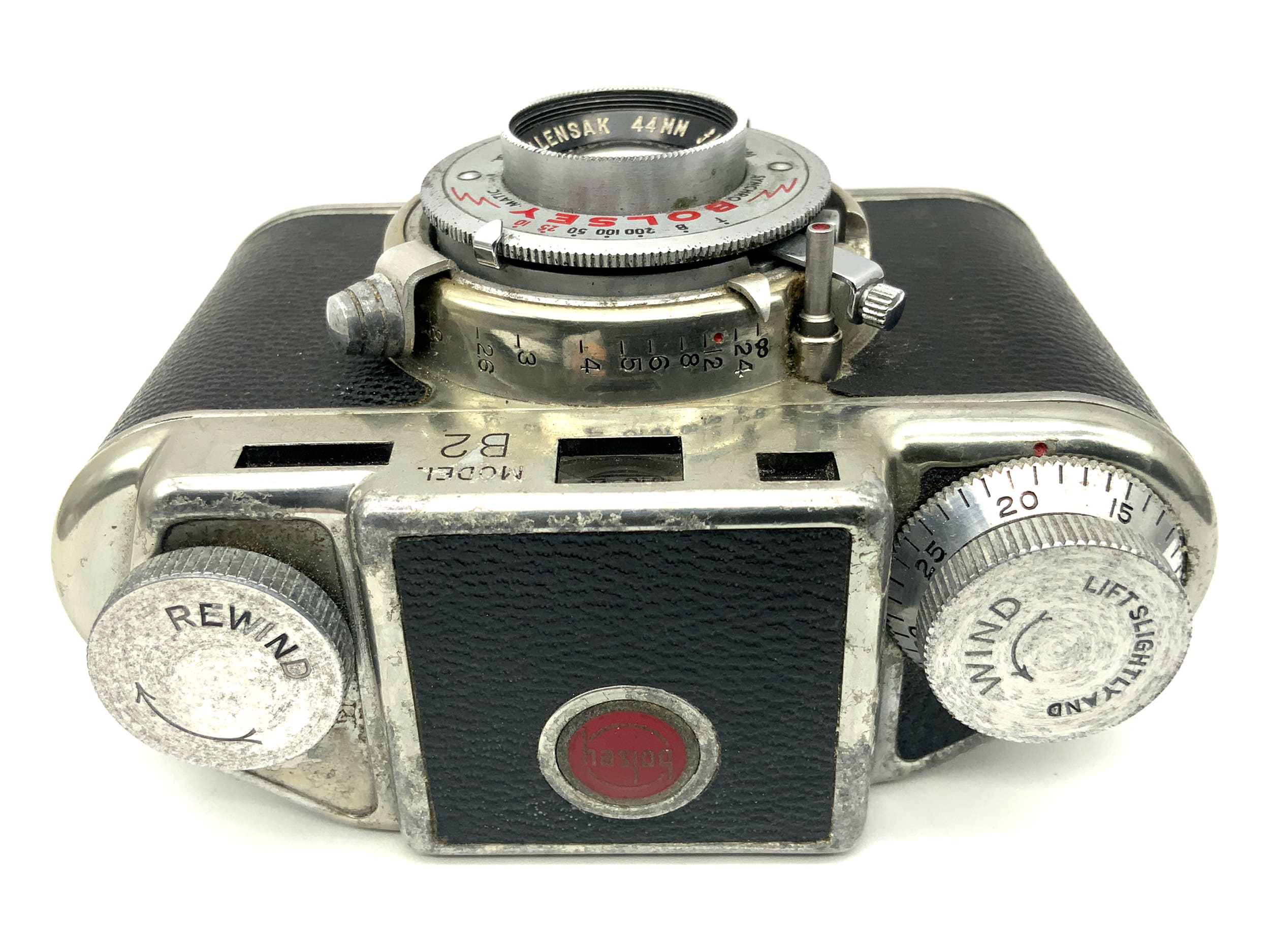 Appareil photo à visée Bolsey modèle B2 avec objectif anastigmat Wollensak 44 mm 1:3,2 analogique