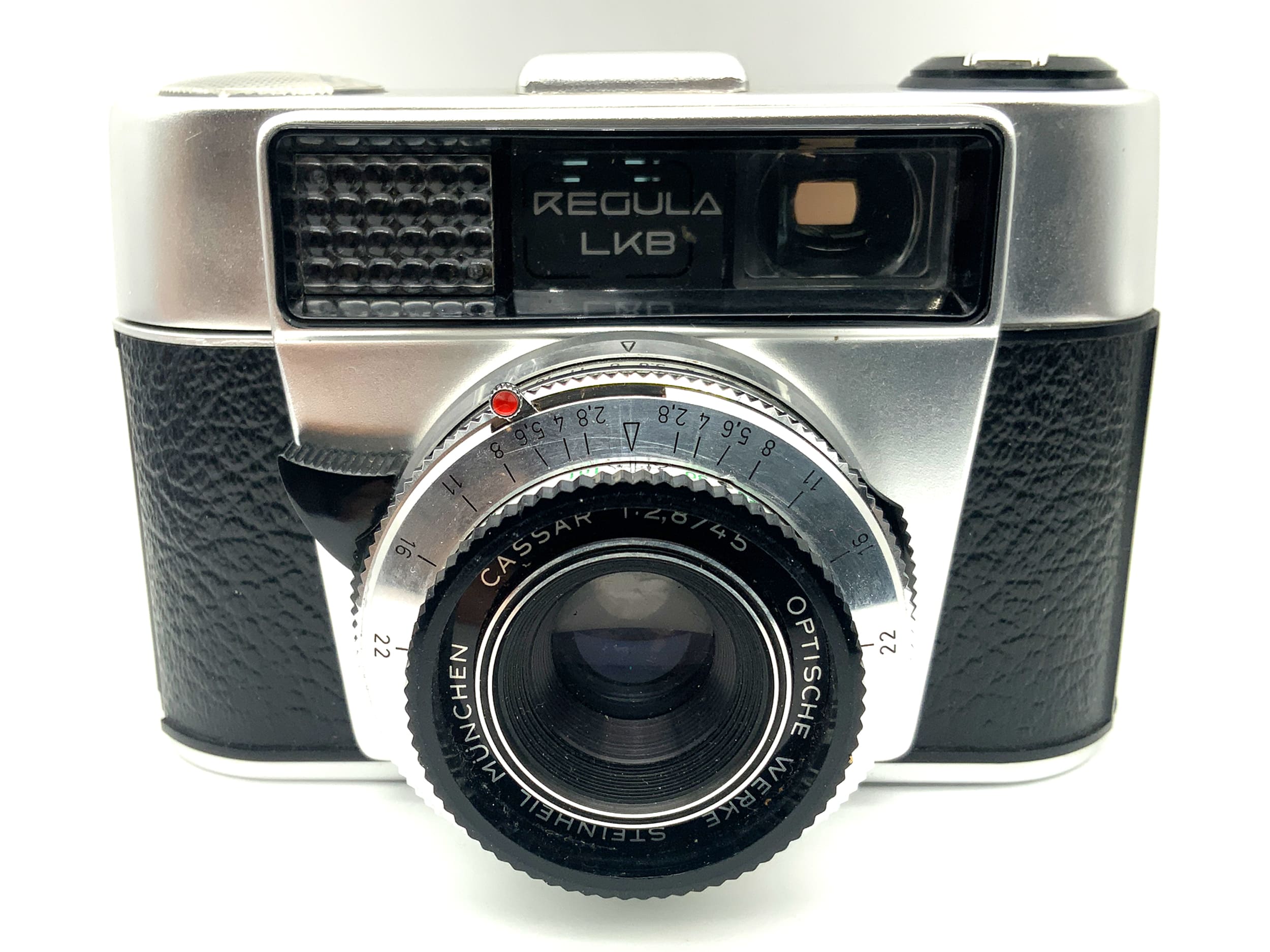 King KG Regula LKB viewfinder camera with Steinheil Cassar 1:2.8/45 Prontor 500 LK
