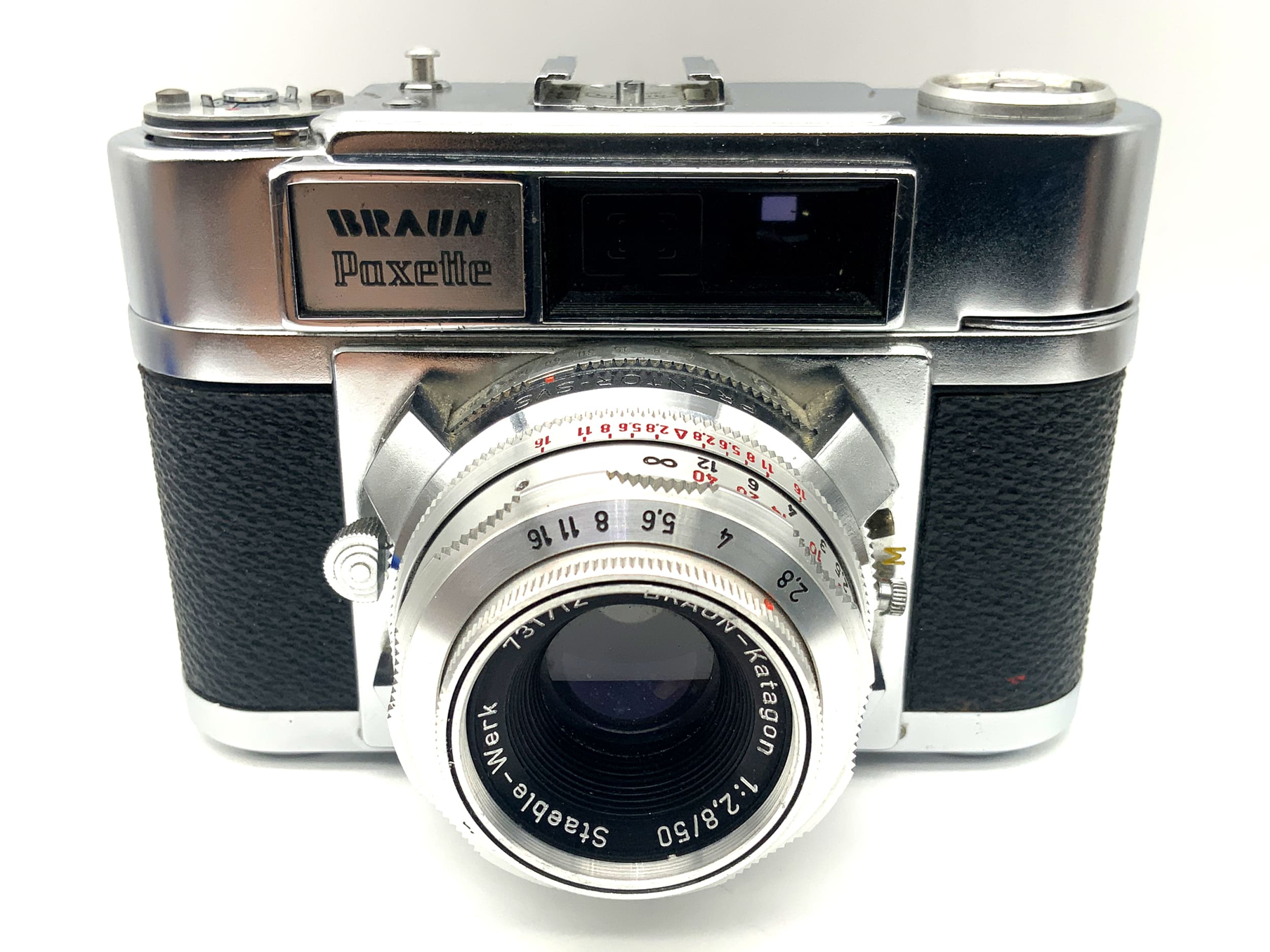 Appareil photo à visée Braun Paxette avec objectif Katagon 1:2.8/50 Prontor-SVS analogique