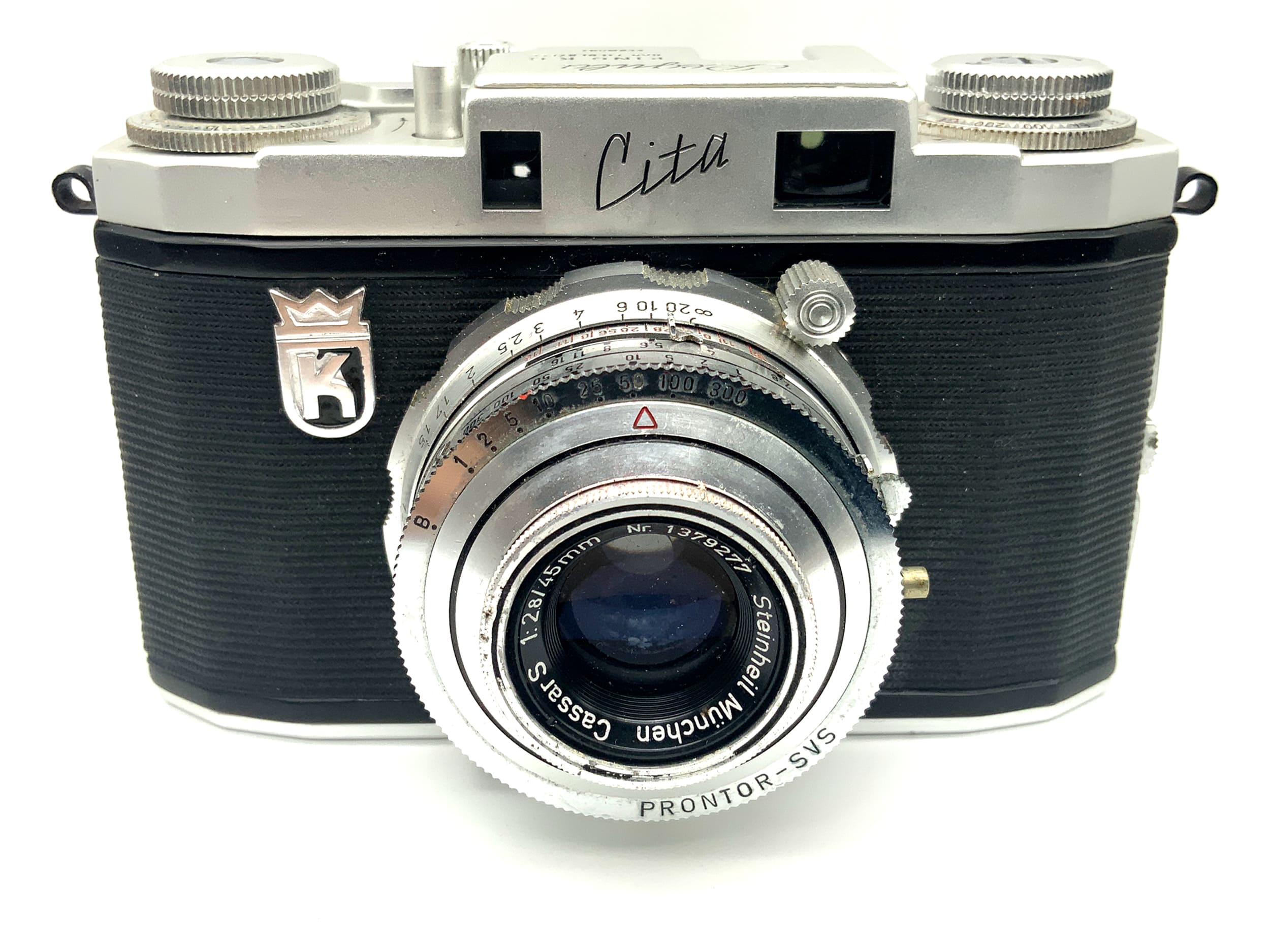 Appareil photo King KG Regula Cita avec viseur et objectif Steinheil Cassar S 1:2.8/45mm Prontor-SVS