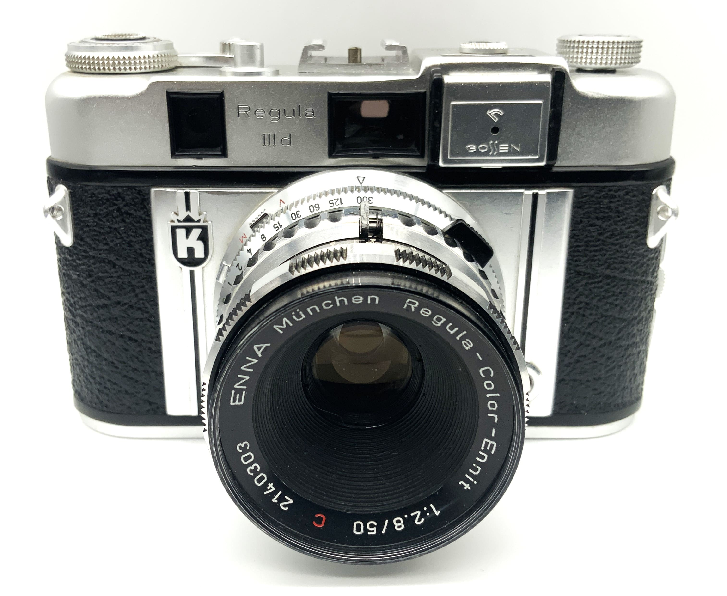 Appareil photo King KG Regula IIId avec viseur et objectif Color Ennit 1:2.8/50 rouge C Prontor-SVS