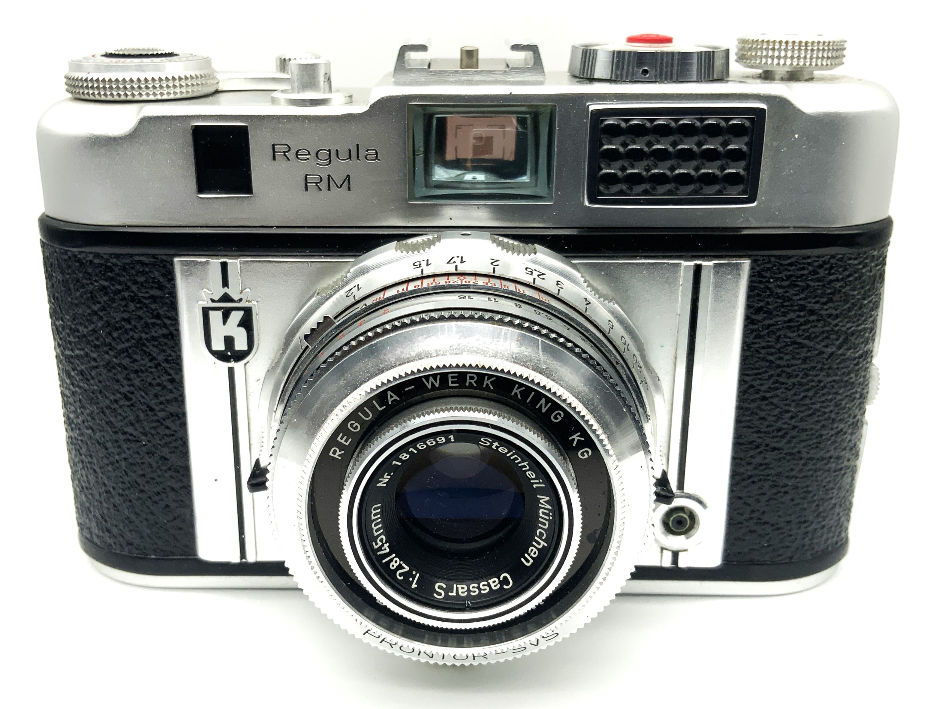 Appareil photo King KG Regula RM avec viseur et objectif Steinheil Cassar S 1:2.8/45mm Prontor-Matic