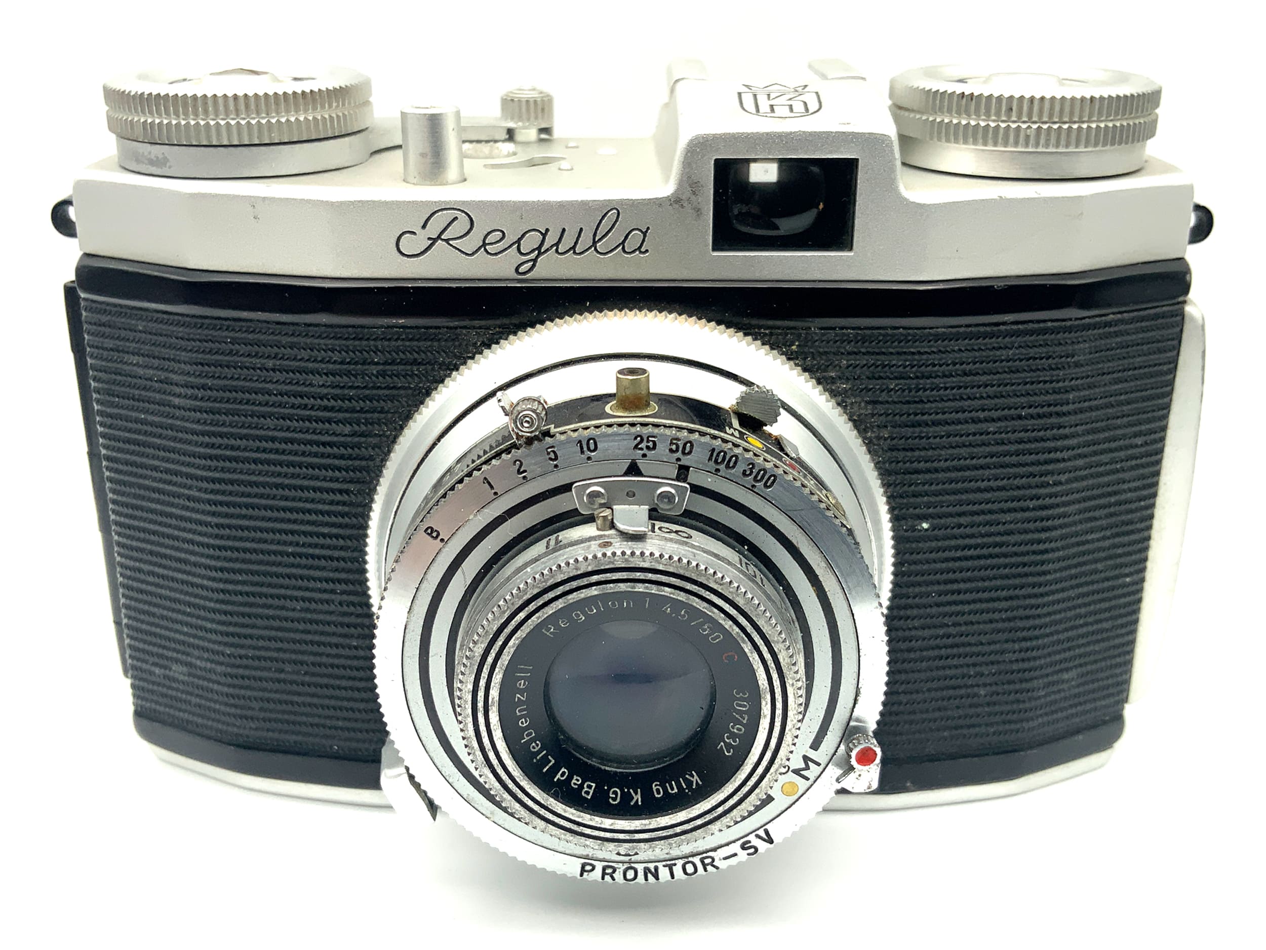 Appareil photo King KG Regula II avec viseur et objectif rouge C Regulon 1:4.5/50 Prontor-SV