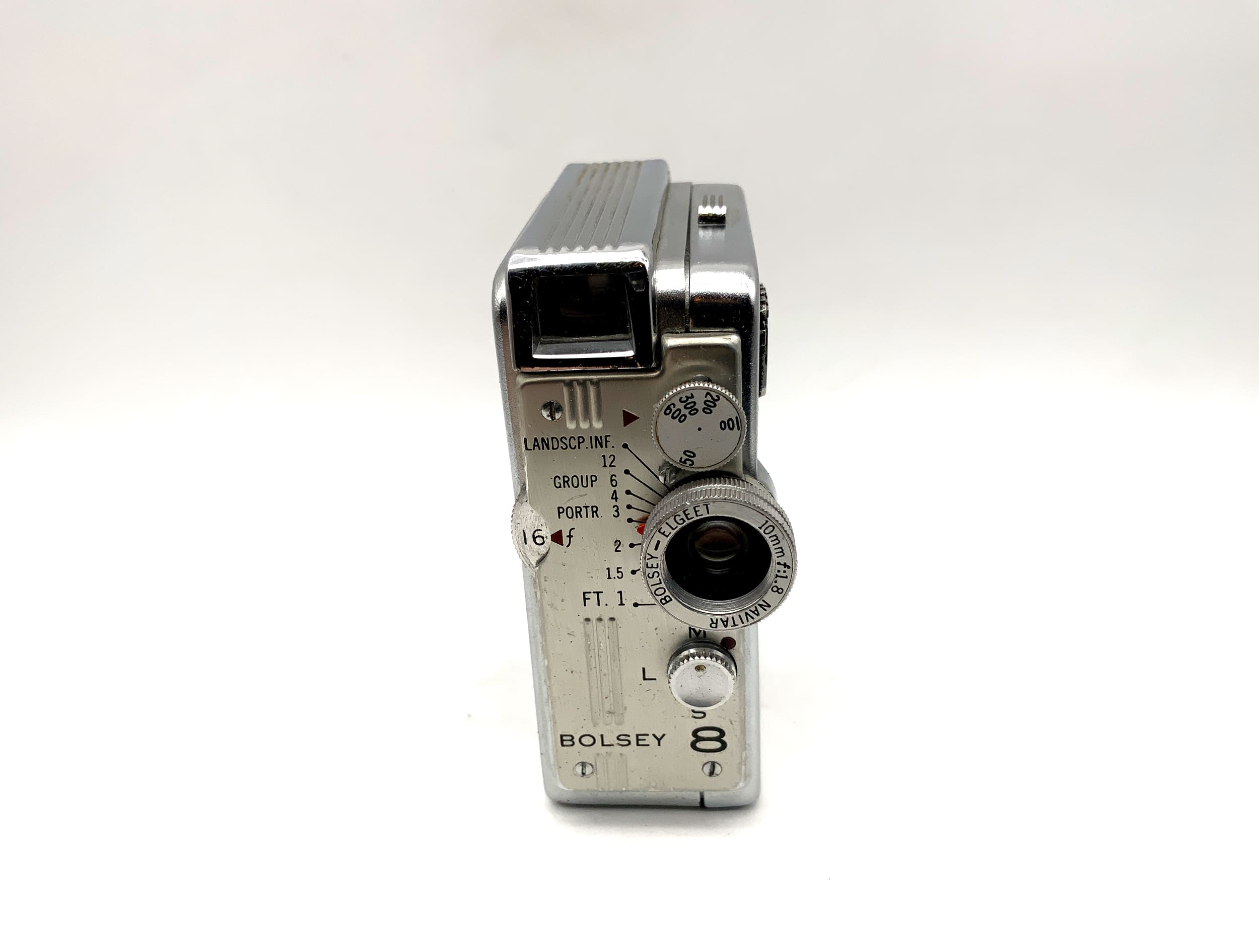 Bolsey 8 miniature camera with Navitar Bolsey-Elgeet 10mm 1:1.8 lens and case