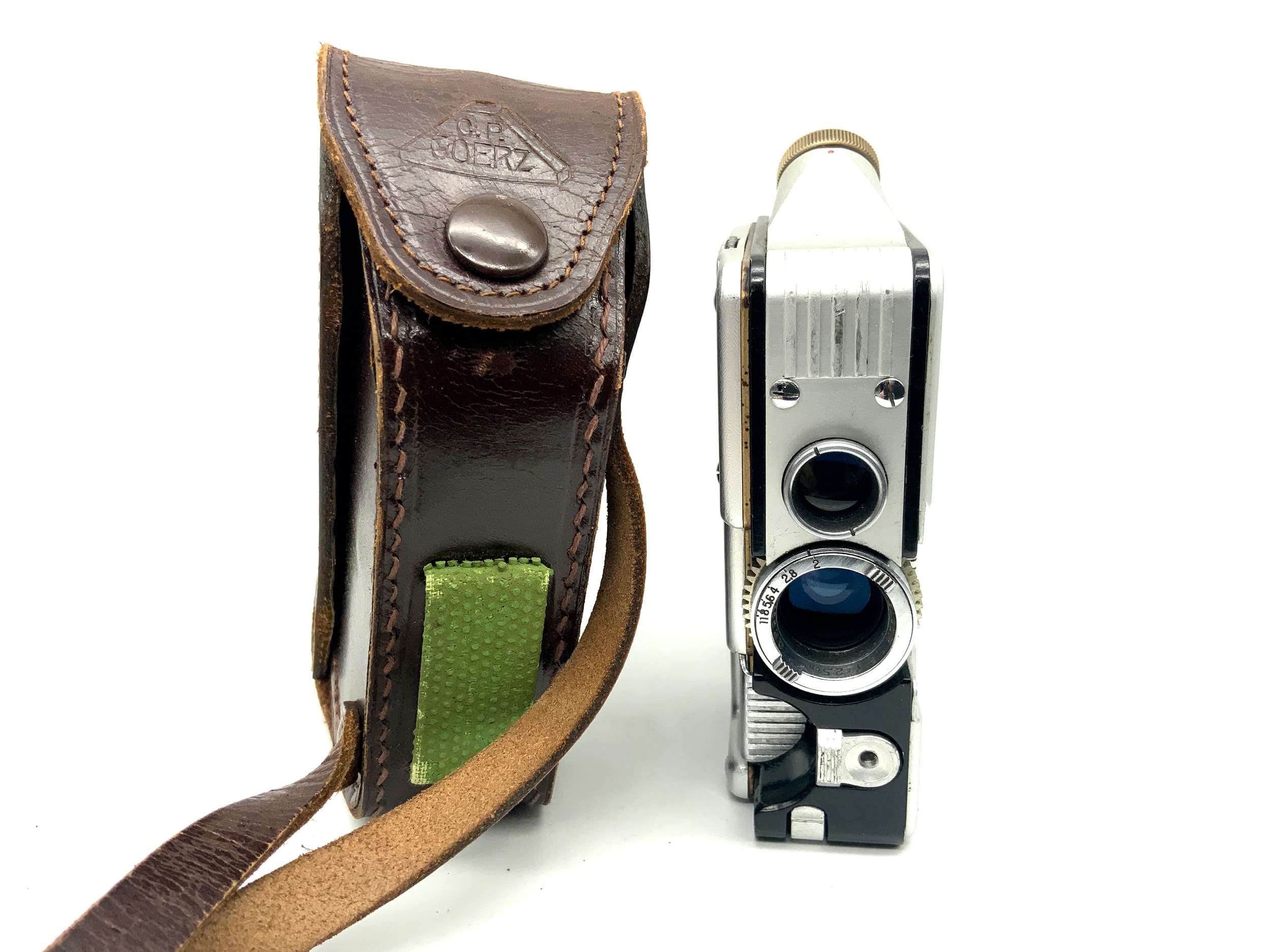 CP Goerz Wien Minicord 3 TLR avec objectif Helgor 25 mm f/2 et étui, reflex bi-objectif