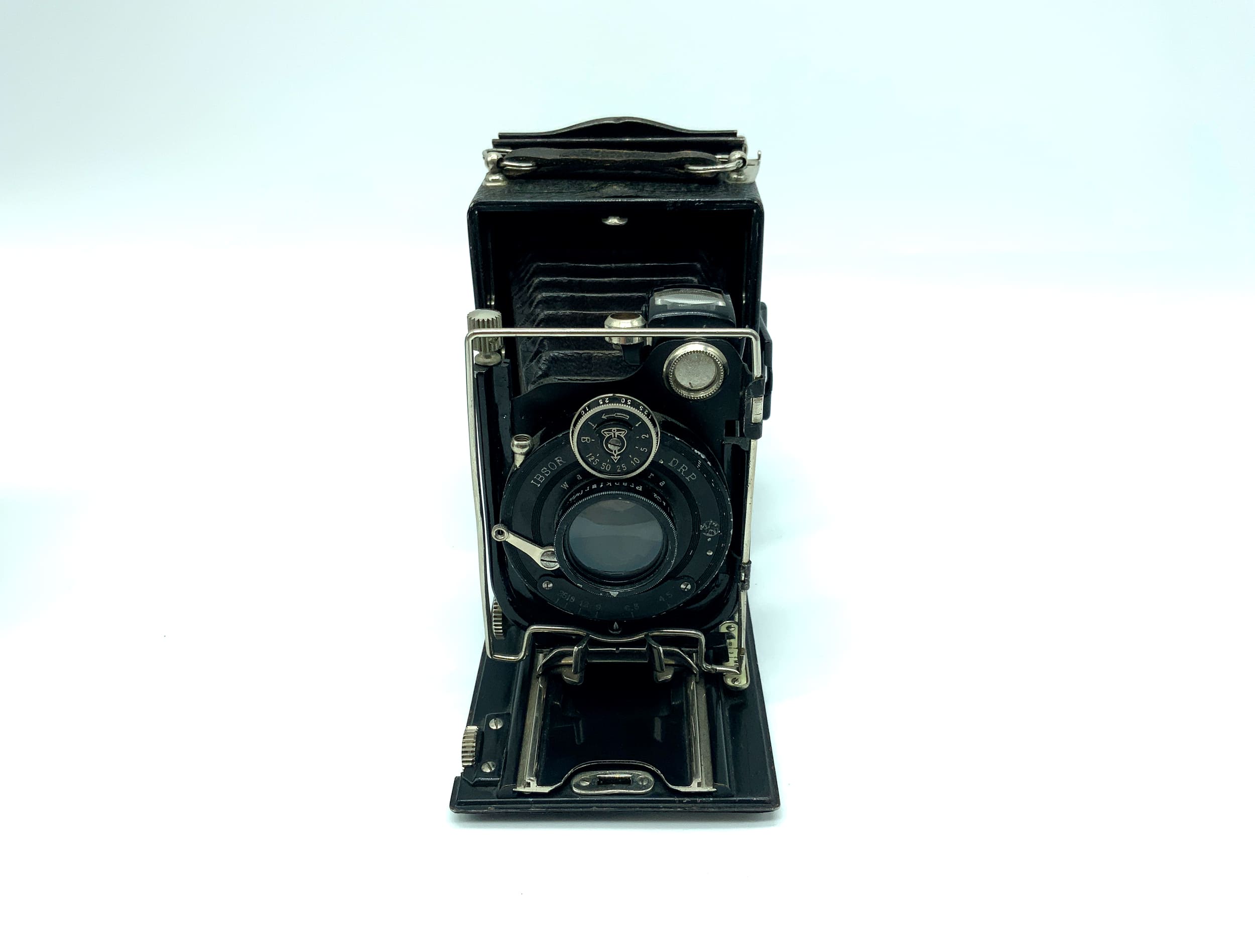 Appareil photo à plaques Wauckosin Wara avec objectif Plaubel Pecomat 10,5 cm 1:4,5 avec brevet Rollex