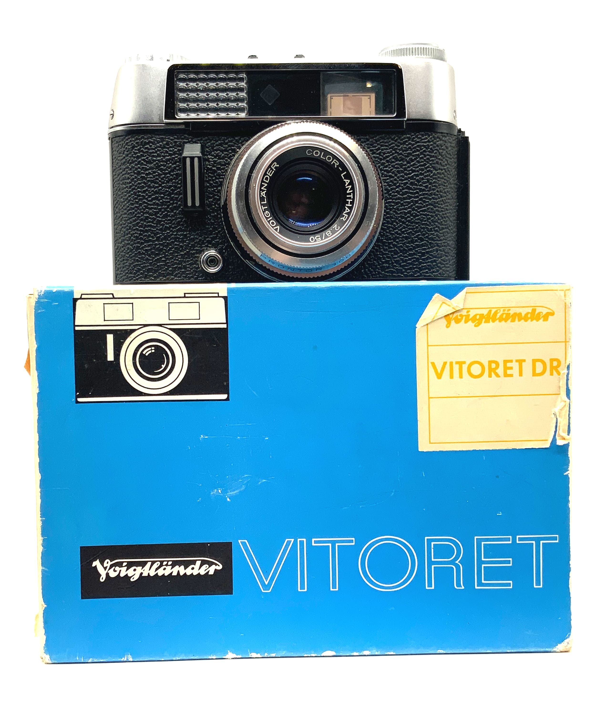 Appareil photo à viseur Voigtländer Vitoret DR avec Color-Lanthar 2.8/50 Prontor 300 dans son emballage d'origine
