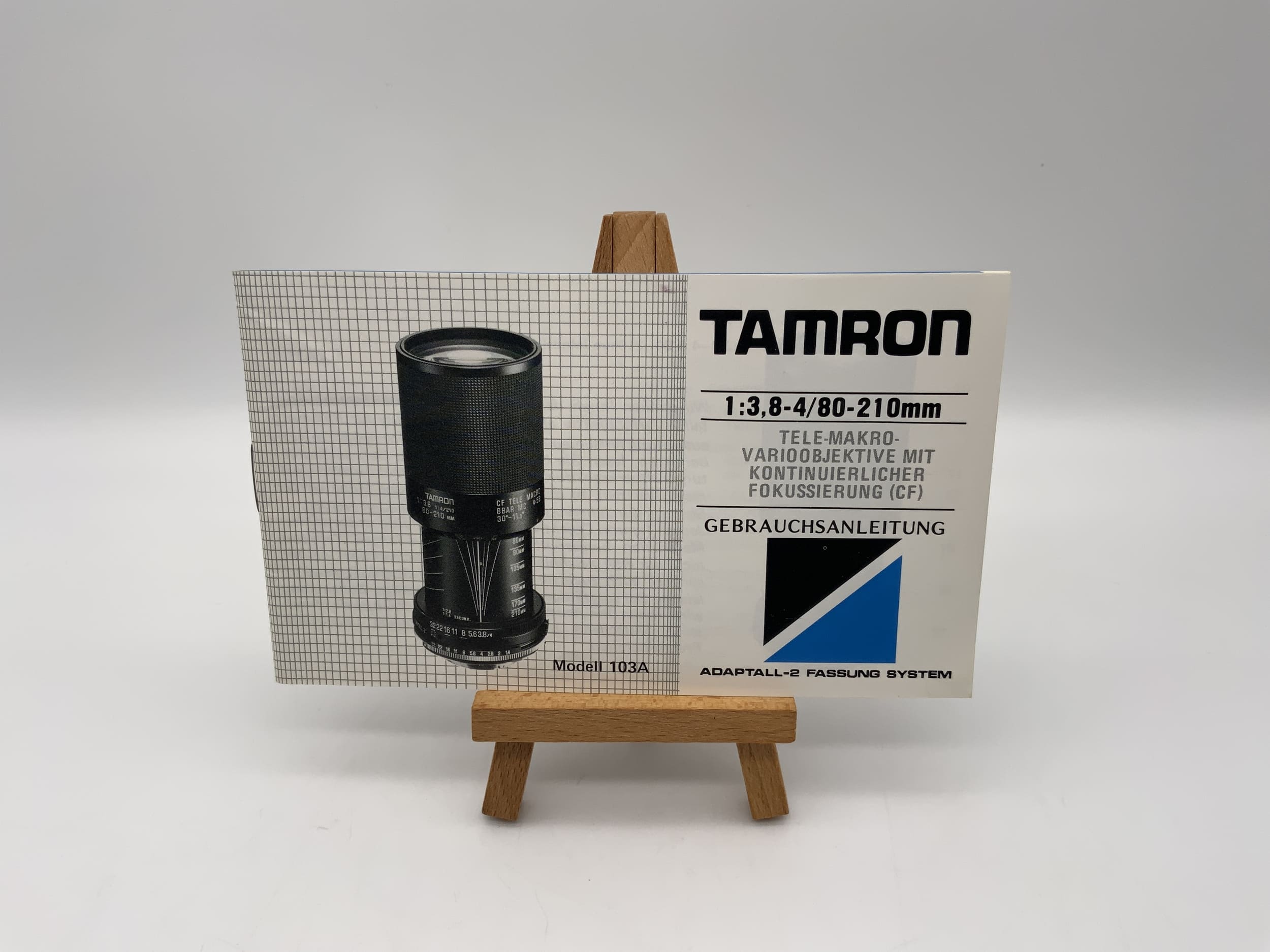 Tamron 103A 3.8-4/80-210 Tele Macro Varifocal Lens User Manual (German)