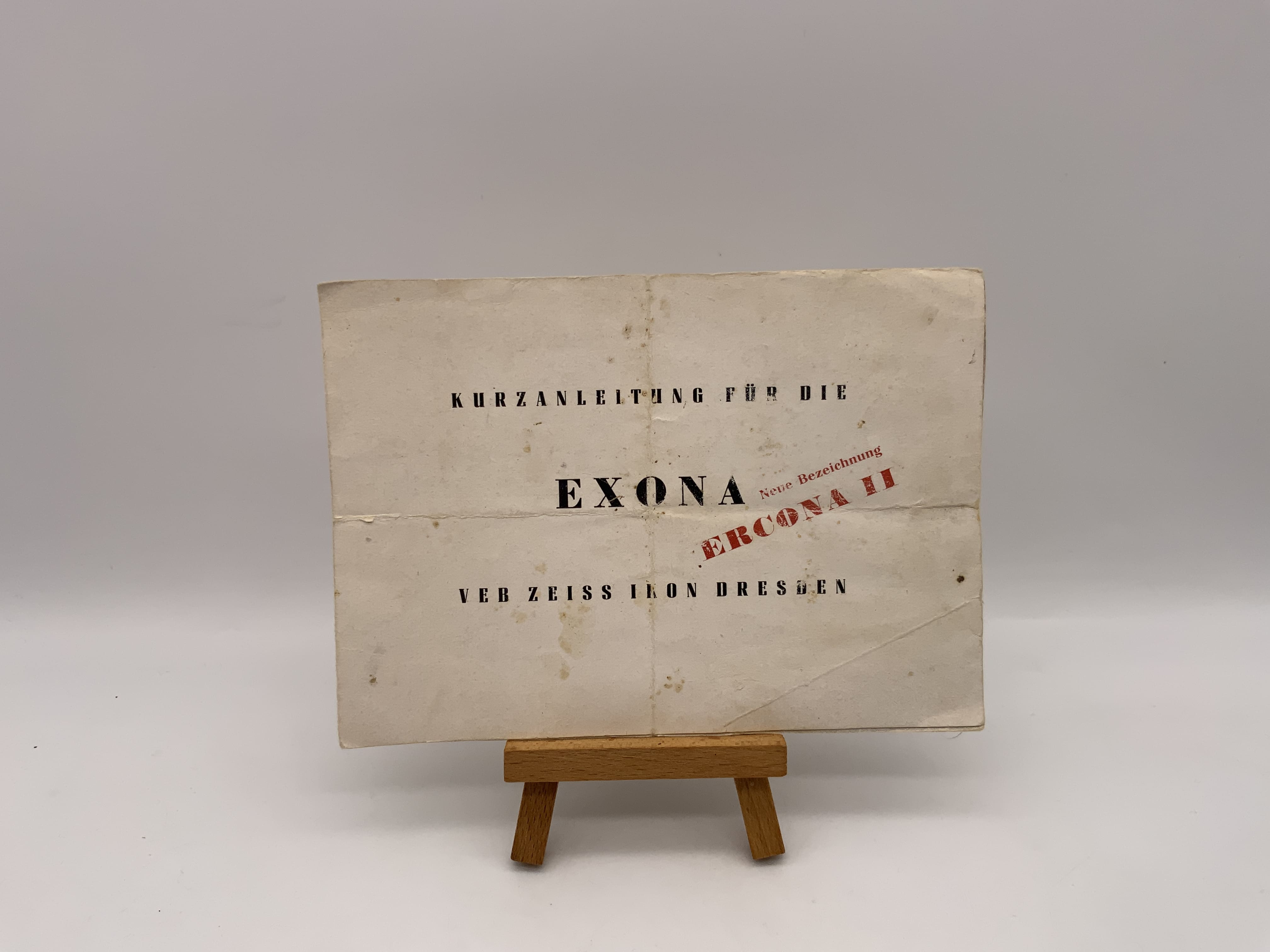 VEB Zeiss Exona Quick Start Guide Operating Instructions German