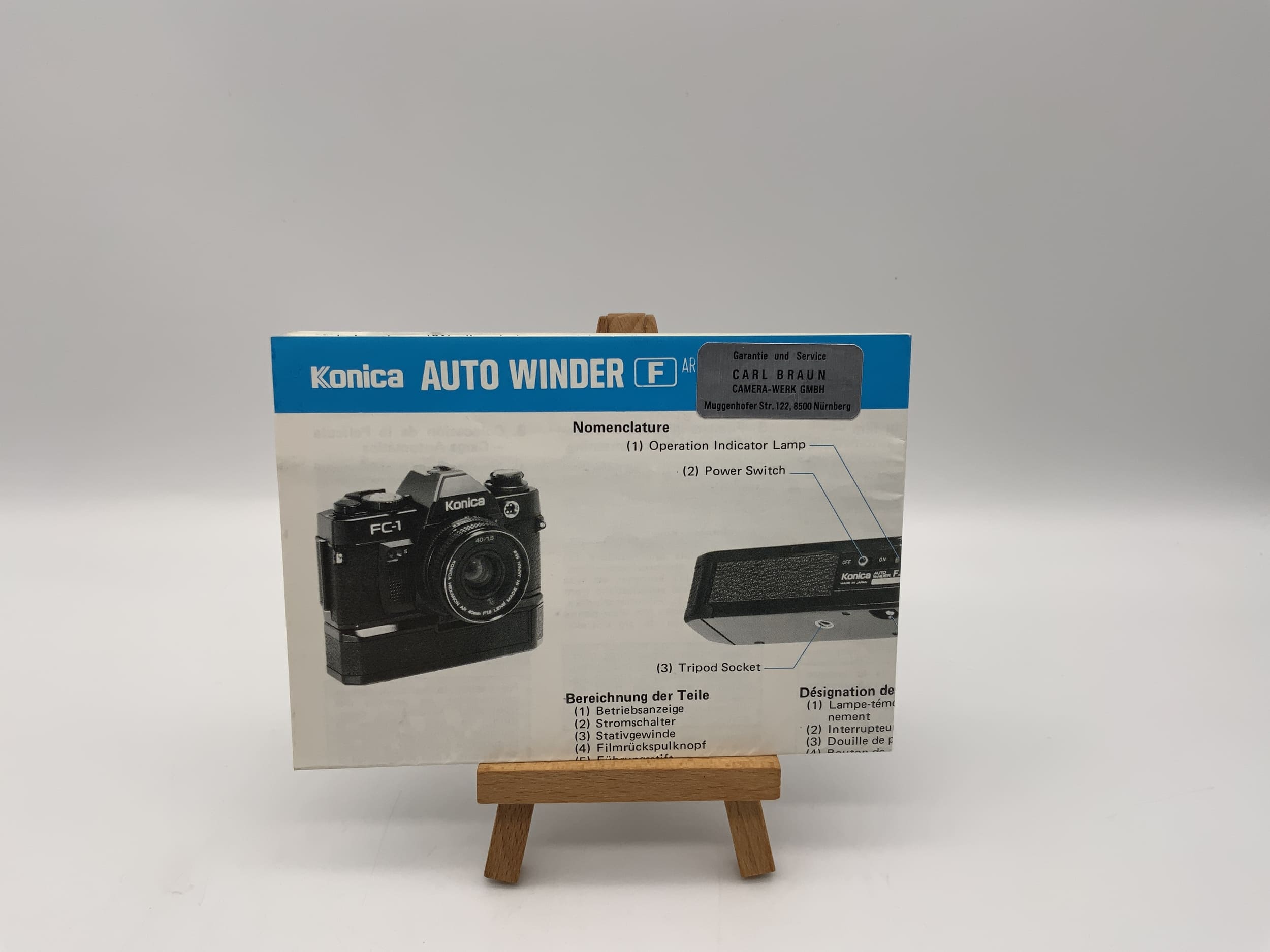Konica Auto Winder F User Manual German Instructions for Use Magazine