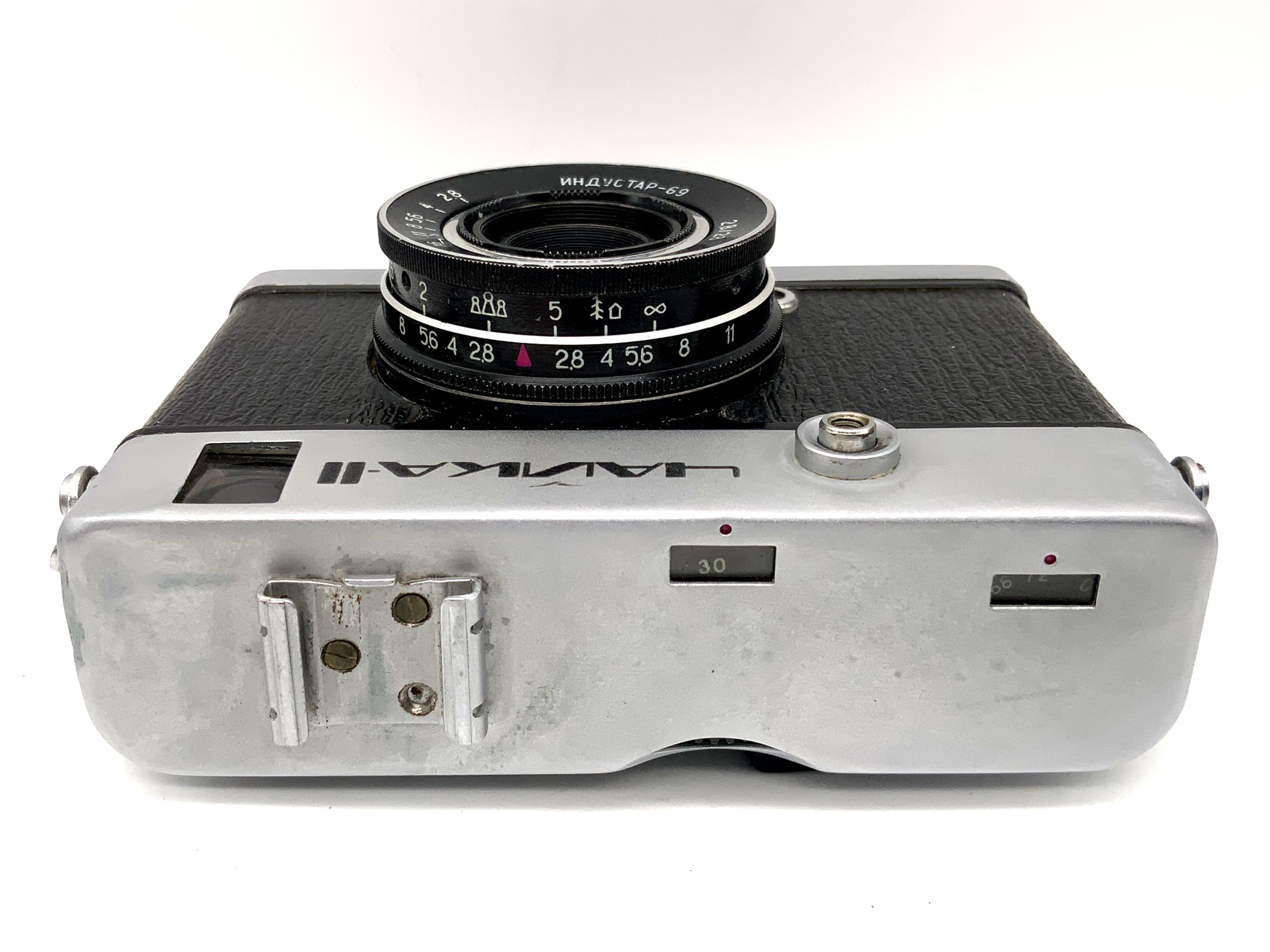 Caméra à viseur Chaika II, Industar-69 2.8/28, caméra demi-cadre Möwe II