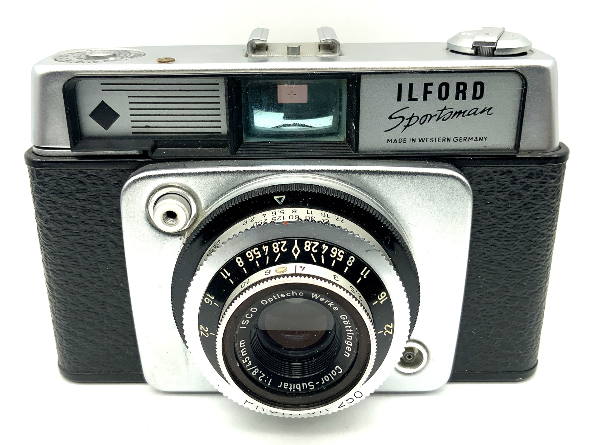 Ilford Sportsman rangefinder camera with Color-Subitar 1:2.8/45mm Prontor 250