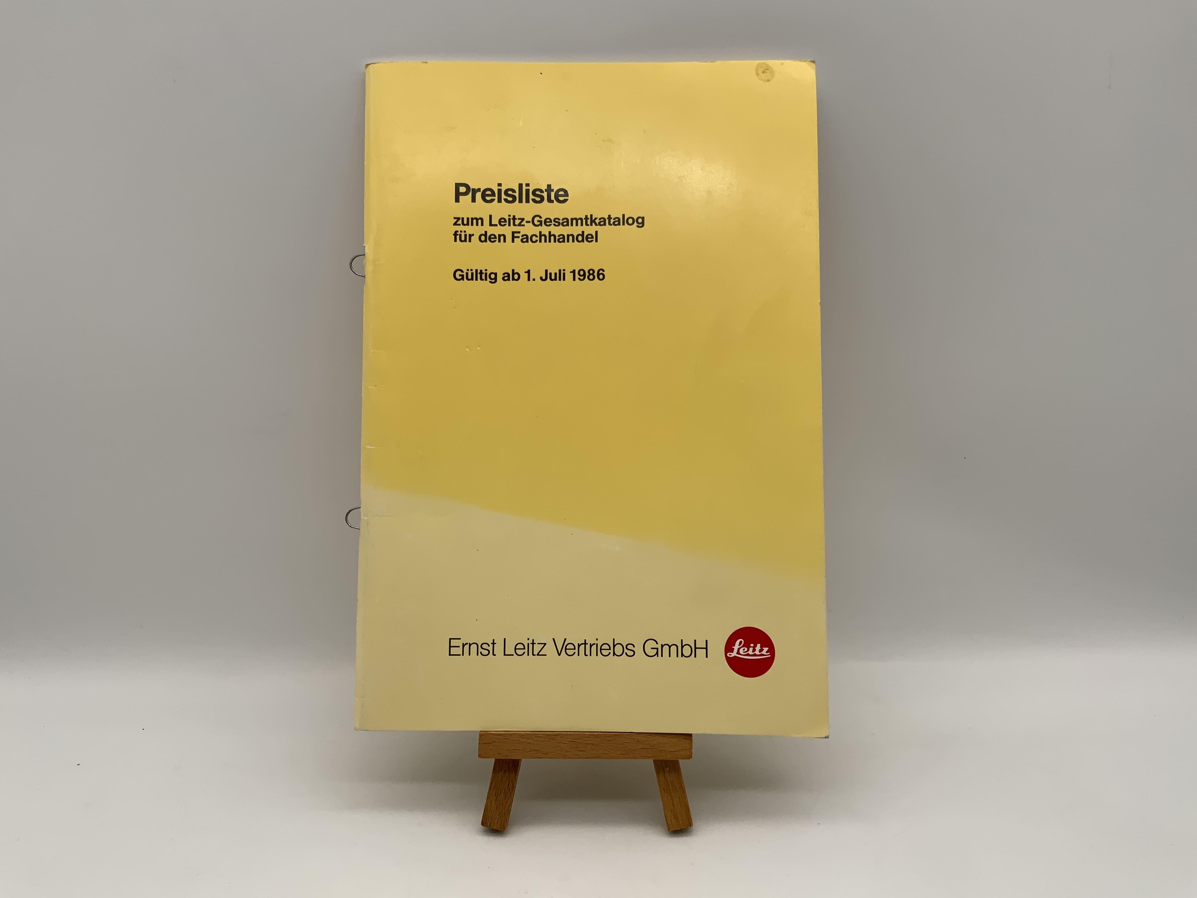 Liste de prix Leitz du 1er juillet 1986 (catalogue allemand)