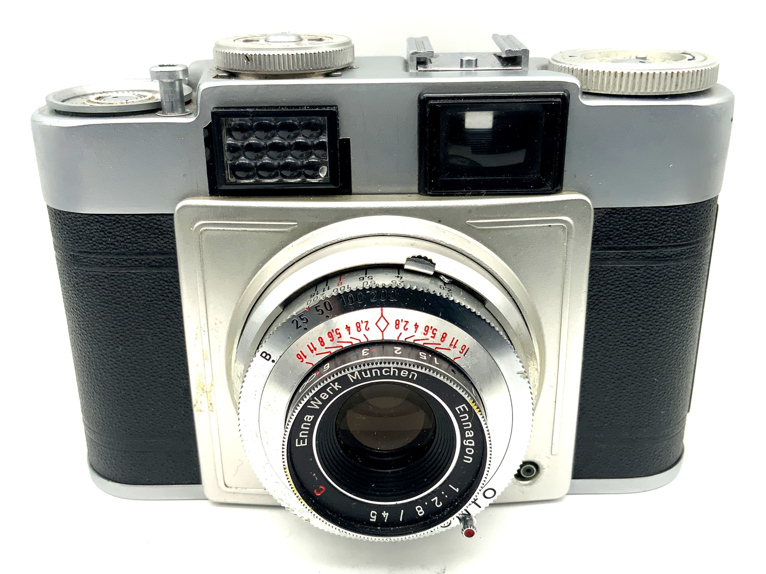 Franka Frankarette viewfinder camera with Ennagon 1:2.8/45 red C Pronto analog camera