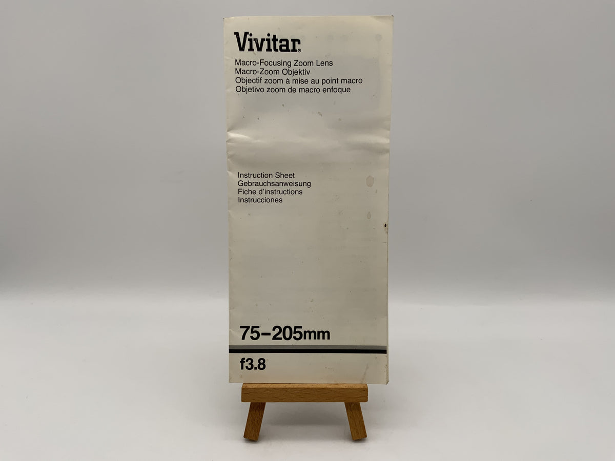 Vivitar 75-205mm 1:3.8 User Manual (German)
