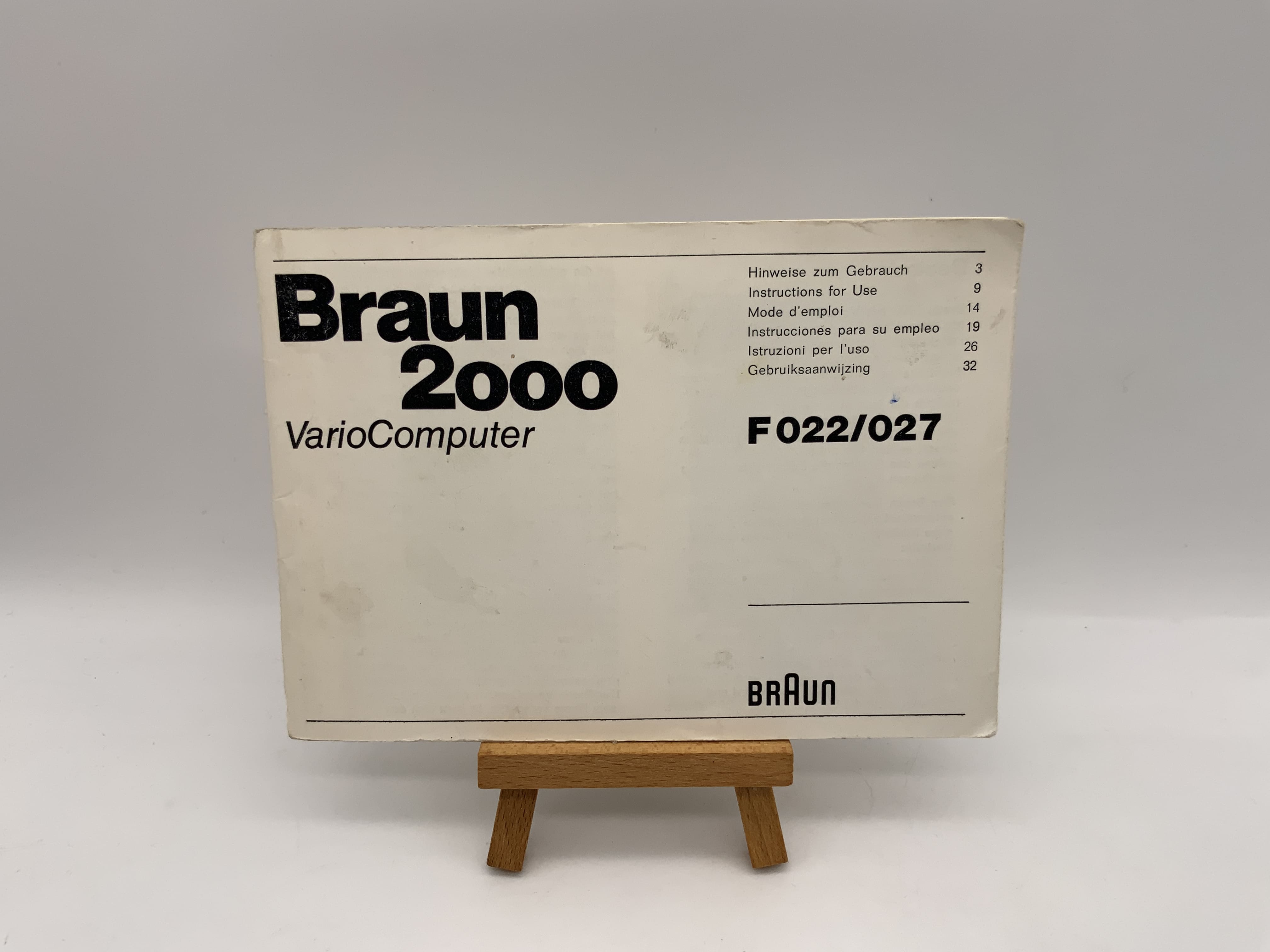 Manuel d'utilisation de l'ordinateur Braun 2000 Vario - Instructions d'utilisation (allemand)