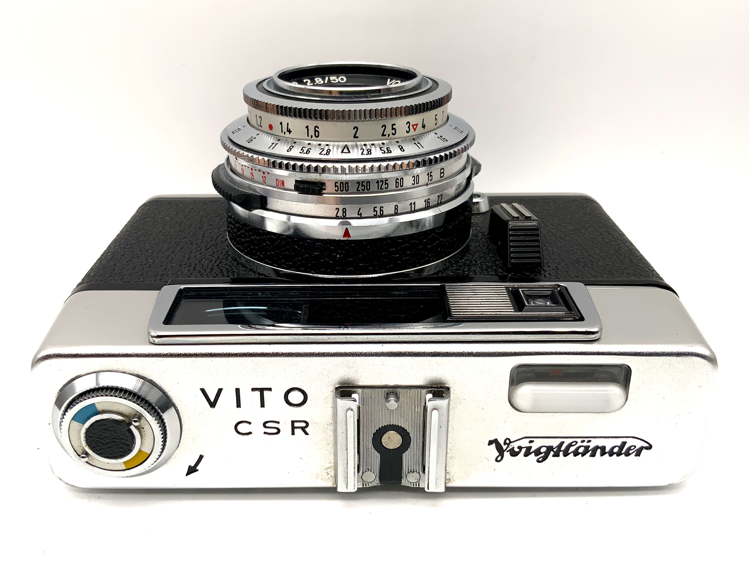 Voigtländer Vito CSR avec Color-Lanthar 2.8/50 Prontor 500 LK !Éclairage défectueux !