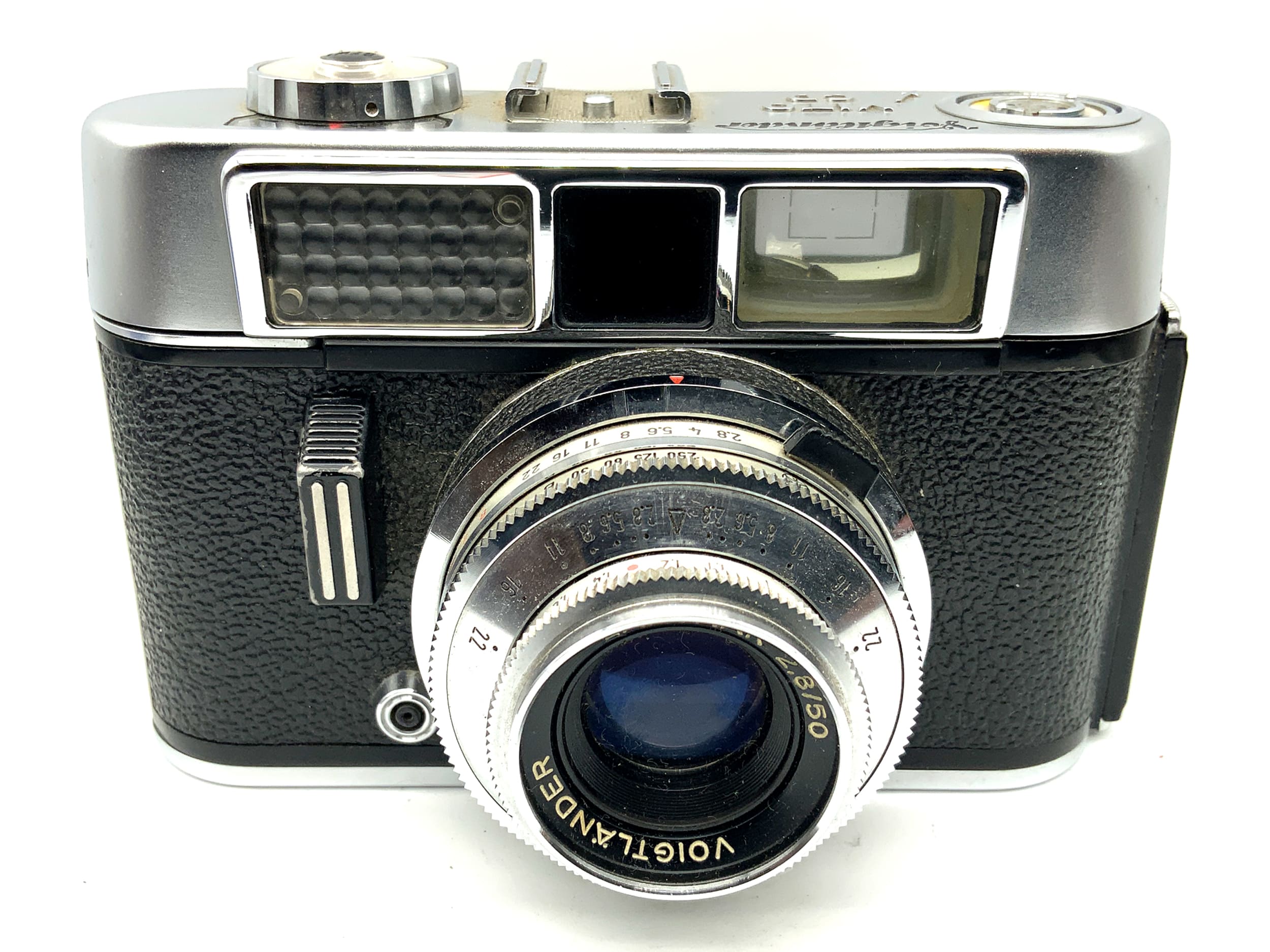 Appareil photo à viseur Voigtländer Vito CD avec objectif Lanthar 2.8/50 Prontor 250 S ! Posemètre défectueux !