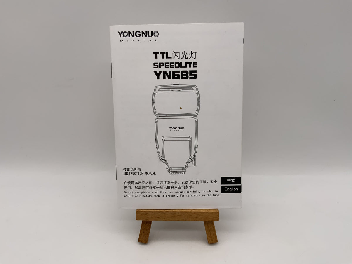 Manuel d'utilisation du flash Yongnuo TTL Speedlite YN685 (anglais)