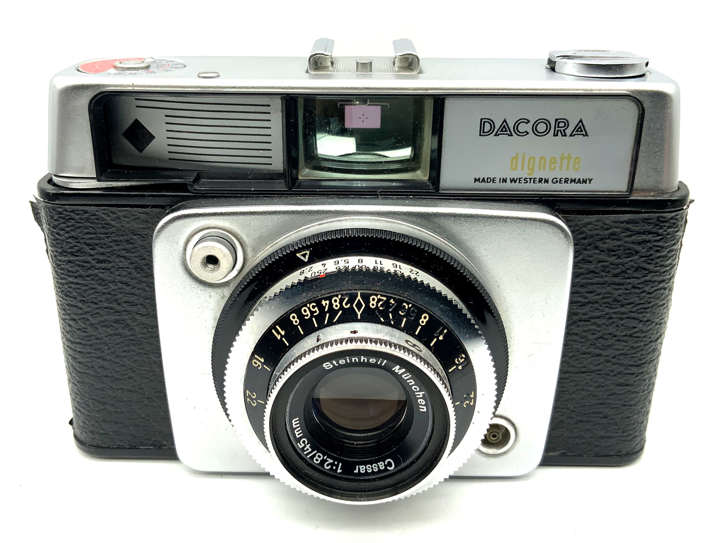 Appareil photo Dacora Dignette avec viseur et objectif Steinheil Cassar 1:2.8/45mm ! Beli défectueux !